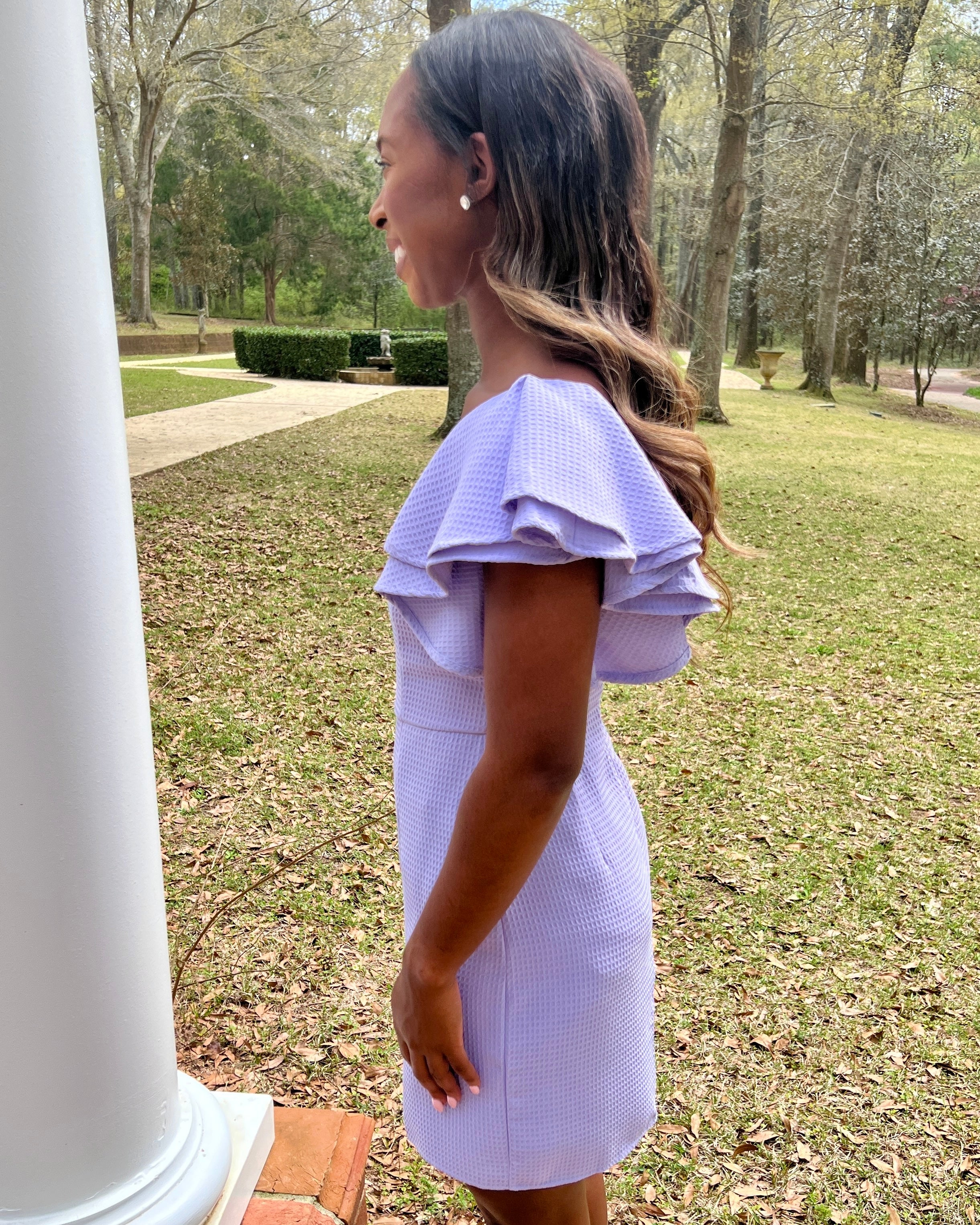 To The Point Lilac Textured Dress-Shop-Womens-Boutique-Clothing