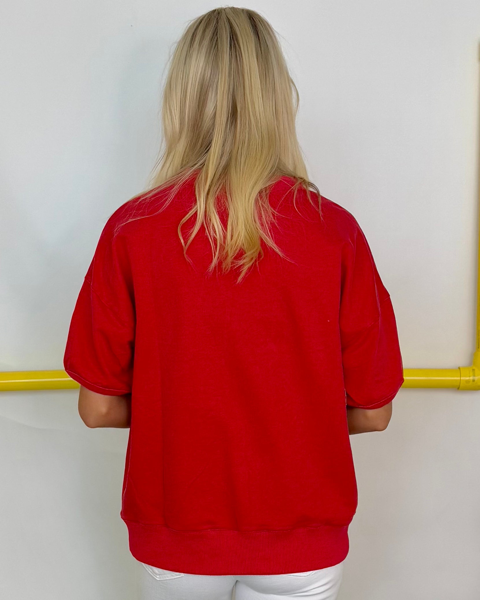 The Distance Washed Red "A" Sweatshirt-Shop-Womens-Boutique-Clothing