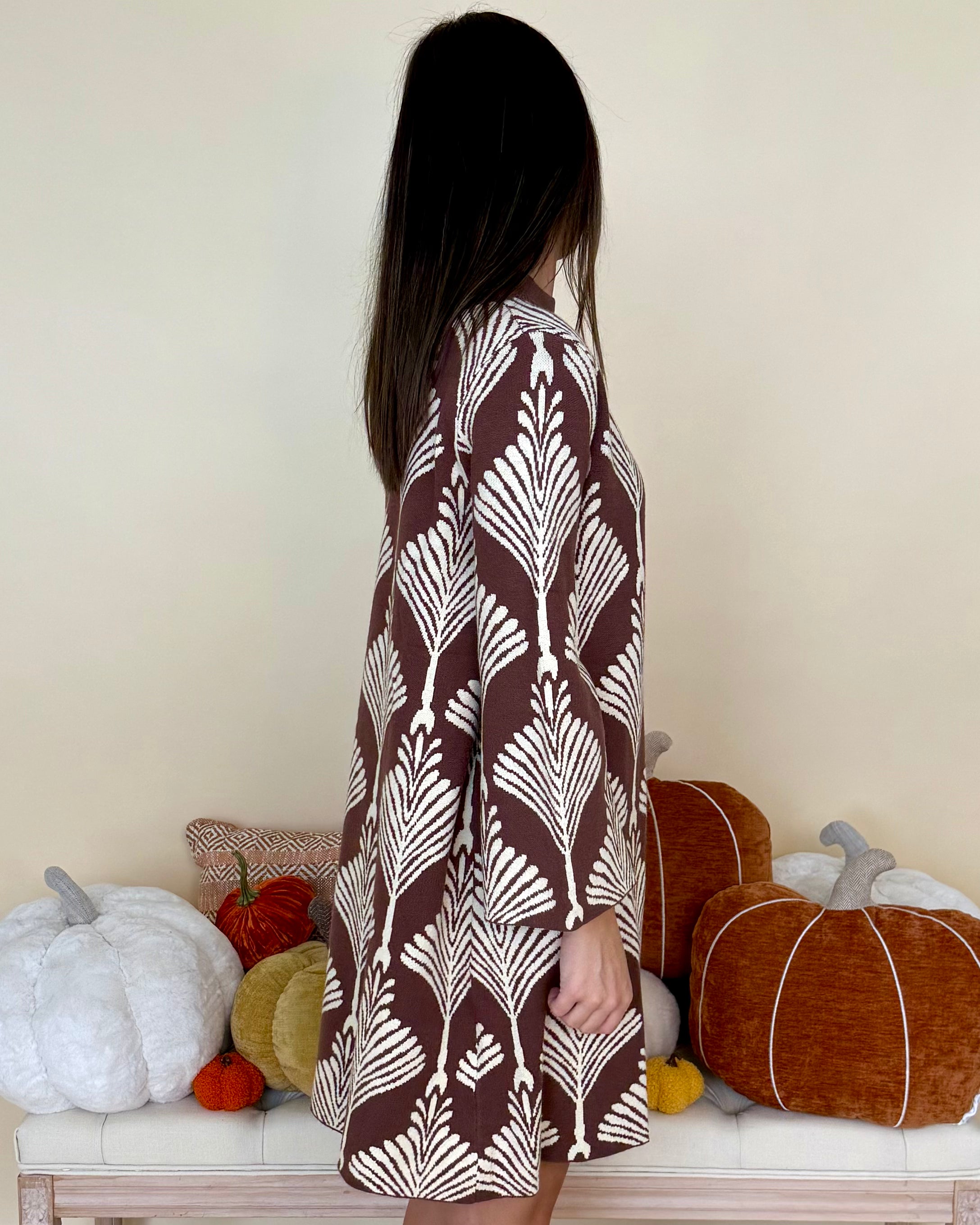 Holding Together Brown Abstract Sweater Dress-Shop-Womens-Boutique-Clothing
