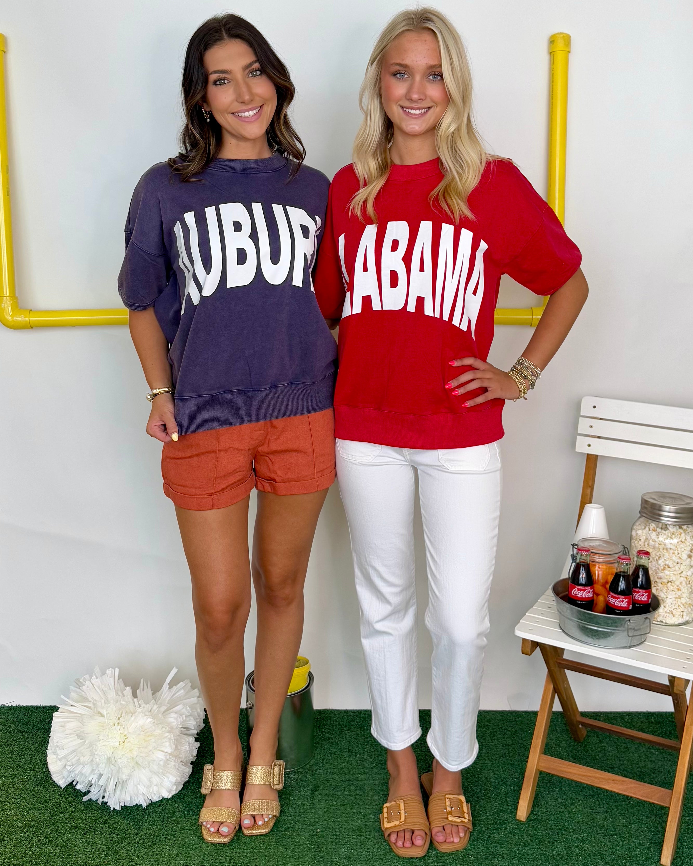 The Distance Washed Navy "AU" Sweatshirt-Shop-Womens-Boutique-Clothing