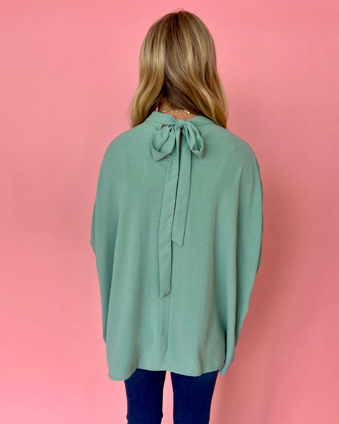 Unbreakable Love Mint Mock Neck Dolman Sleeve Top-Shop-Womens-Boutique-Clothing