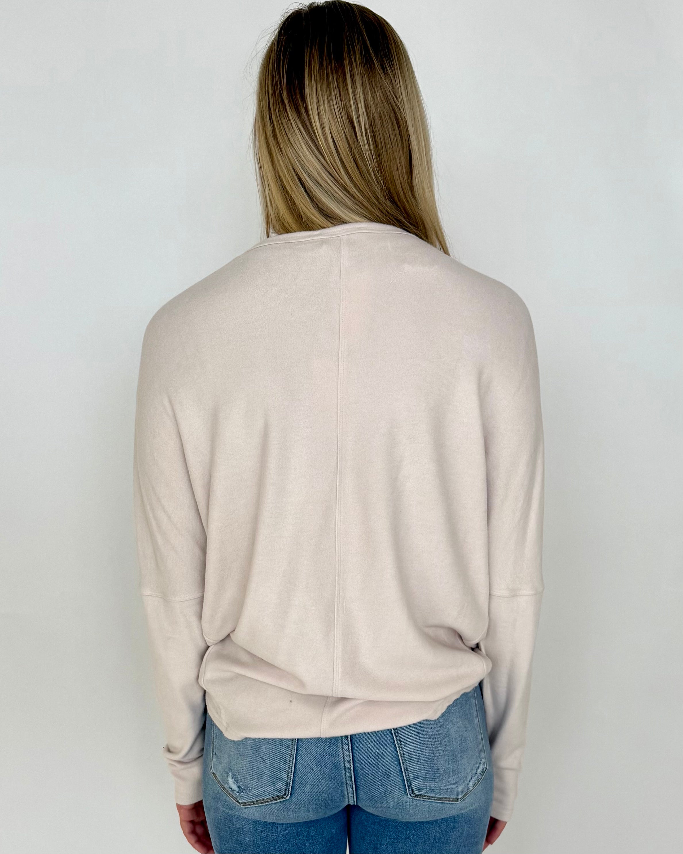 Never Left Cream Brushed Seam Top-Shop-Womens-Boutique-Clothing