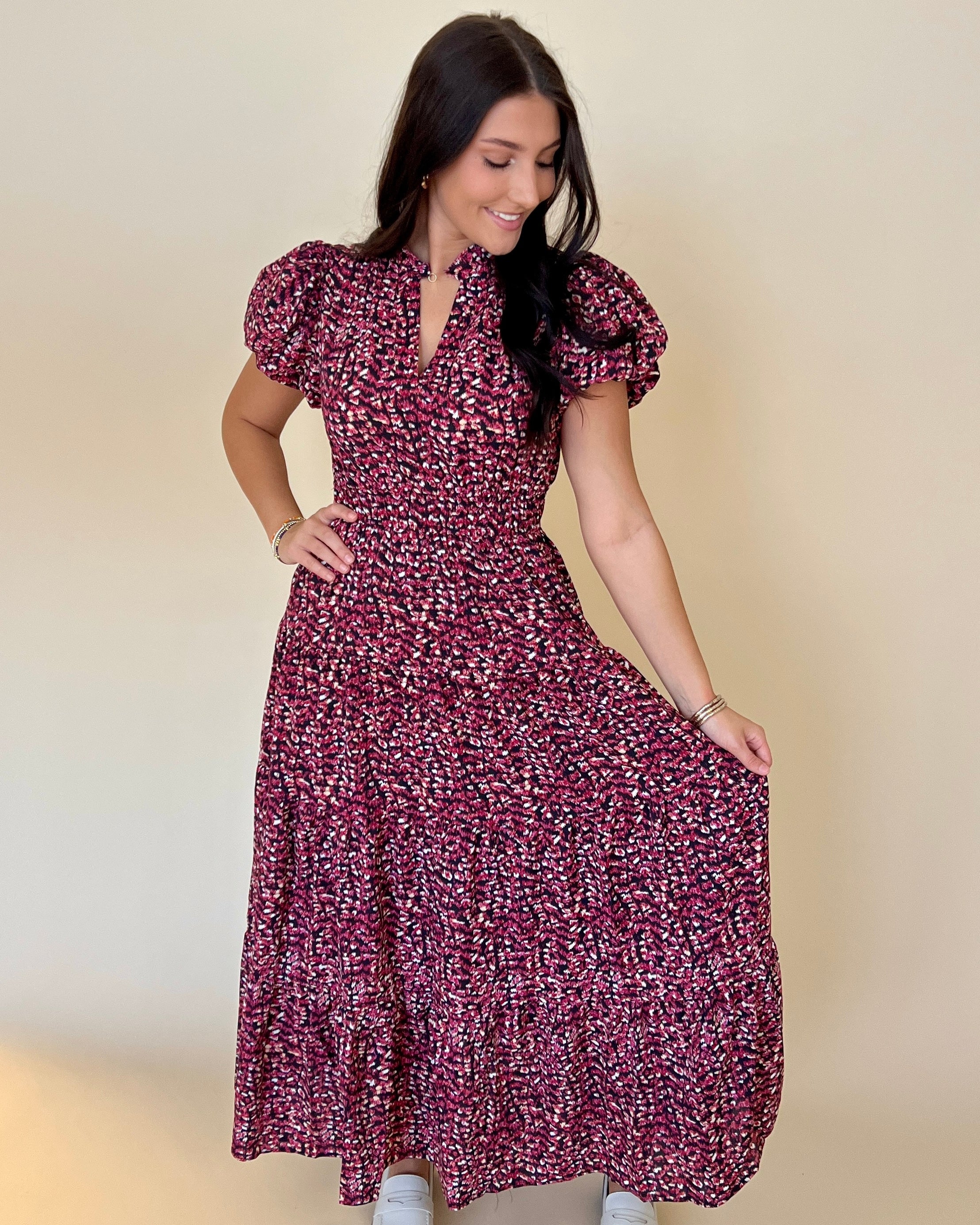 High Standards Black Spotted Midi Dress-Shop-Womens-Boutique-Clothing