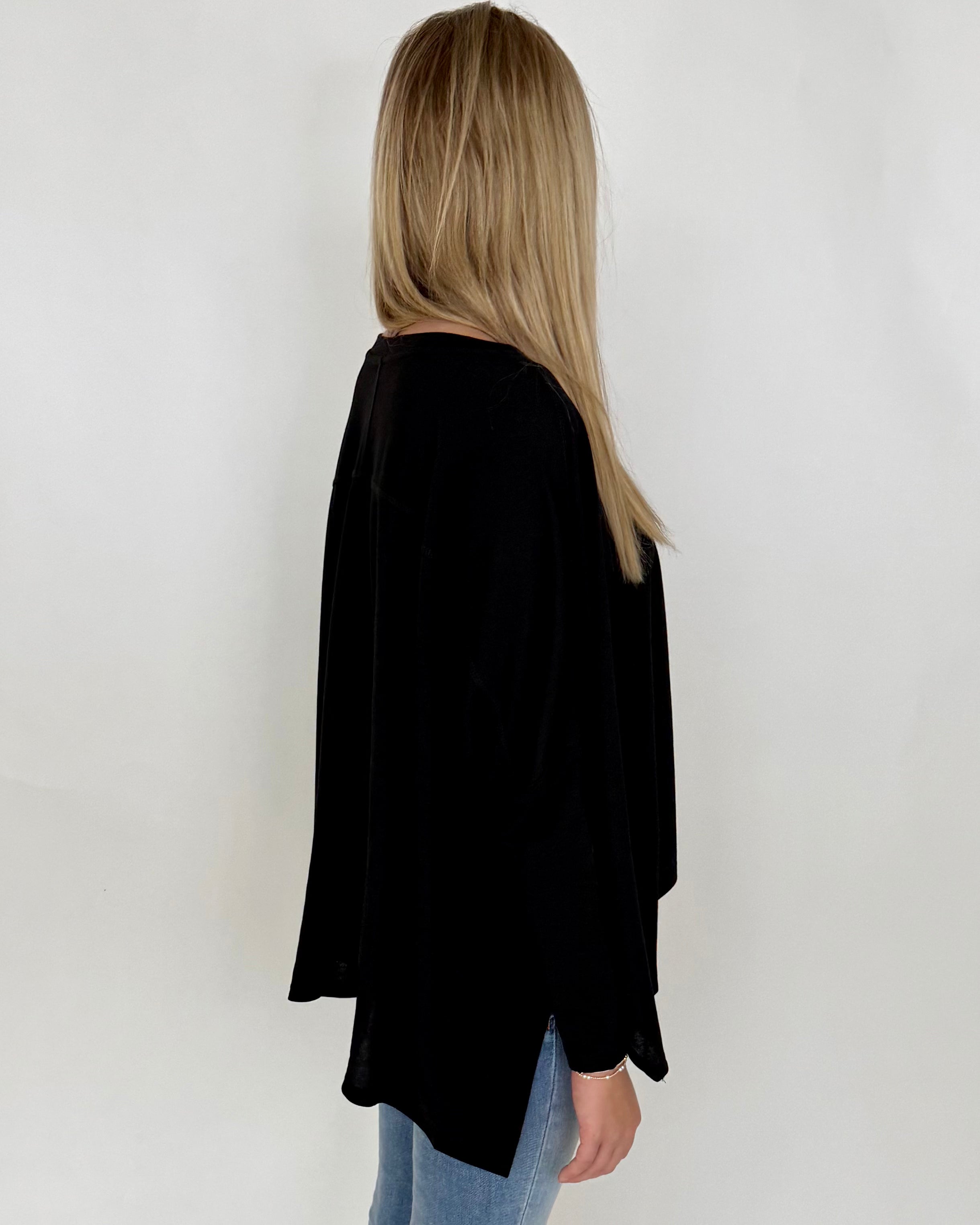 Early Mornings Black Oversized Top-Shop-Womens-Boutique-Clothing