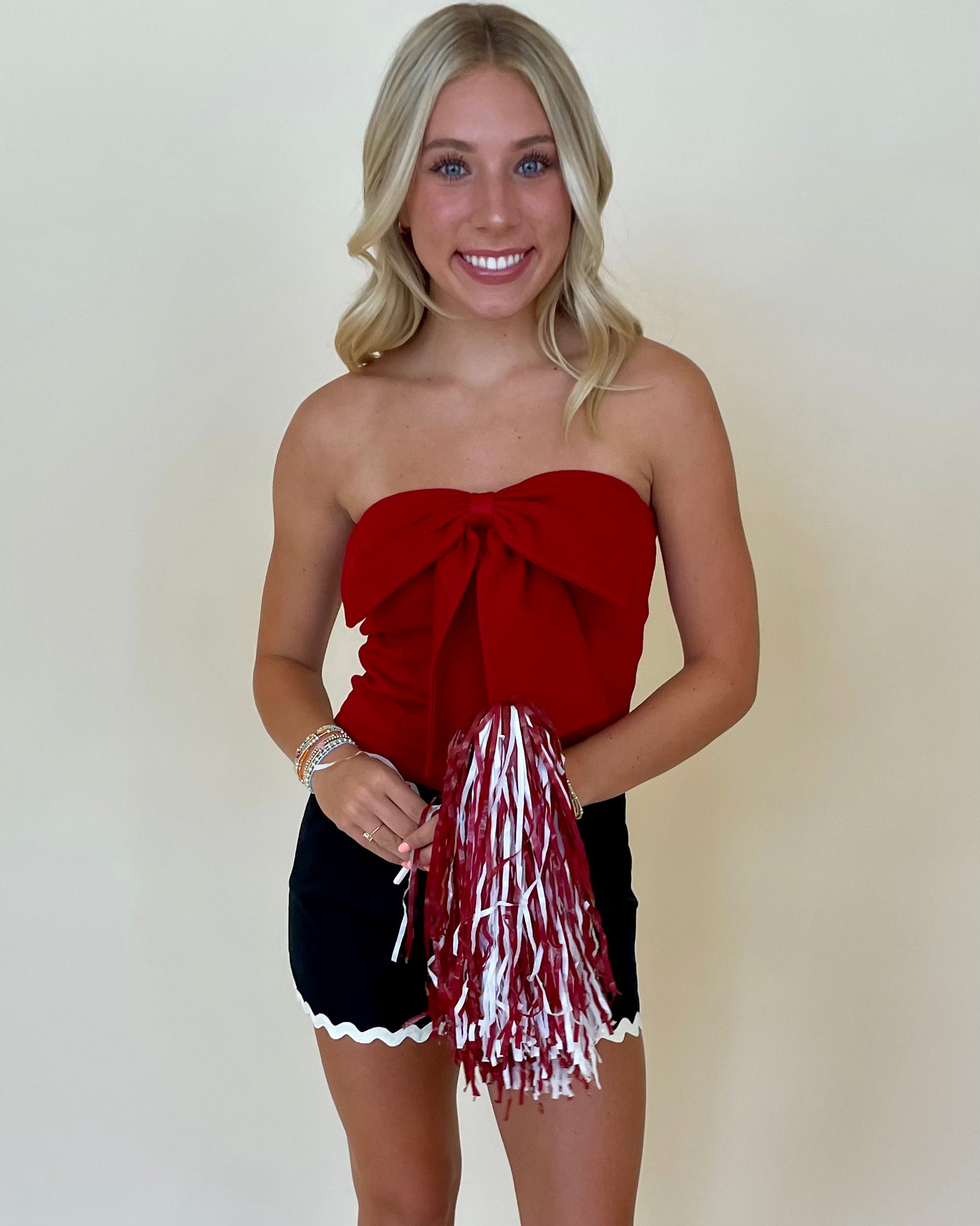 Evolved Style Wine Bow Tube Top-Shop-Womens-Boutique-Clothing