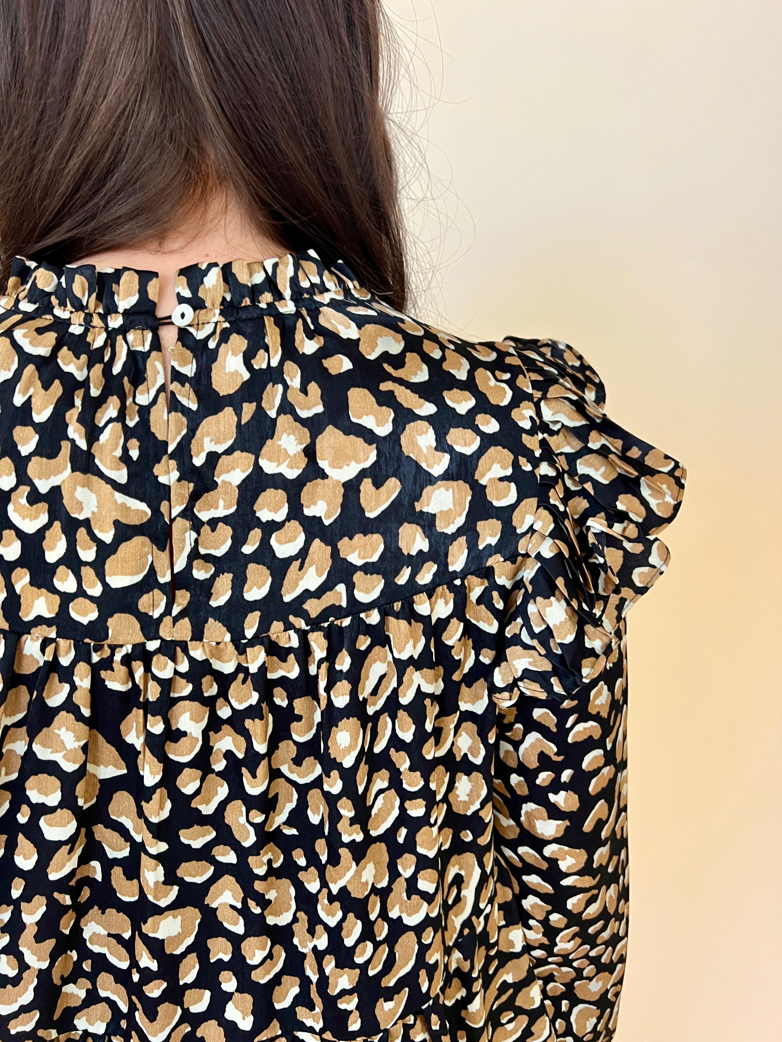 Going Wild Taupe Leopard Tiered Dress-Shop-Womens-Boutique-Clothing