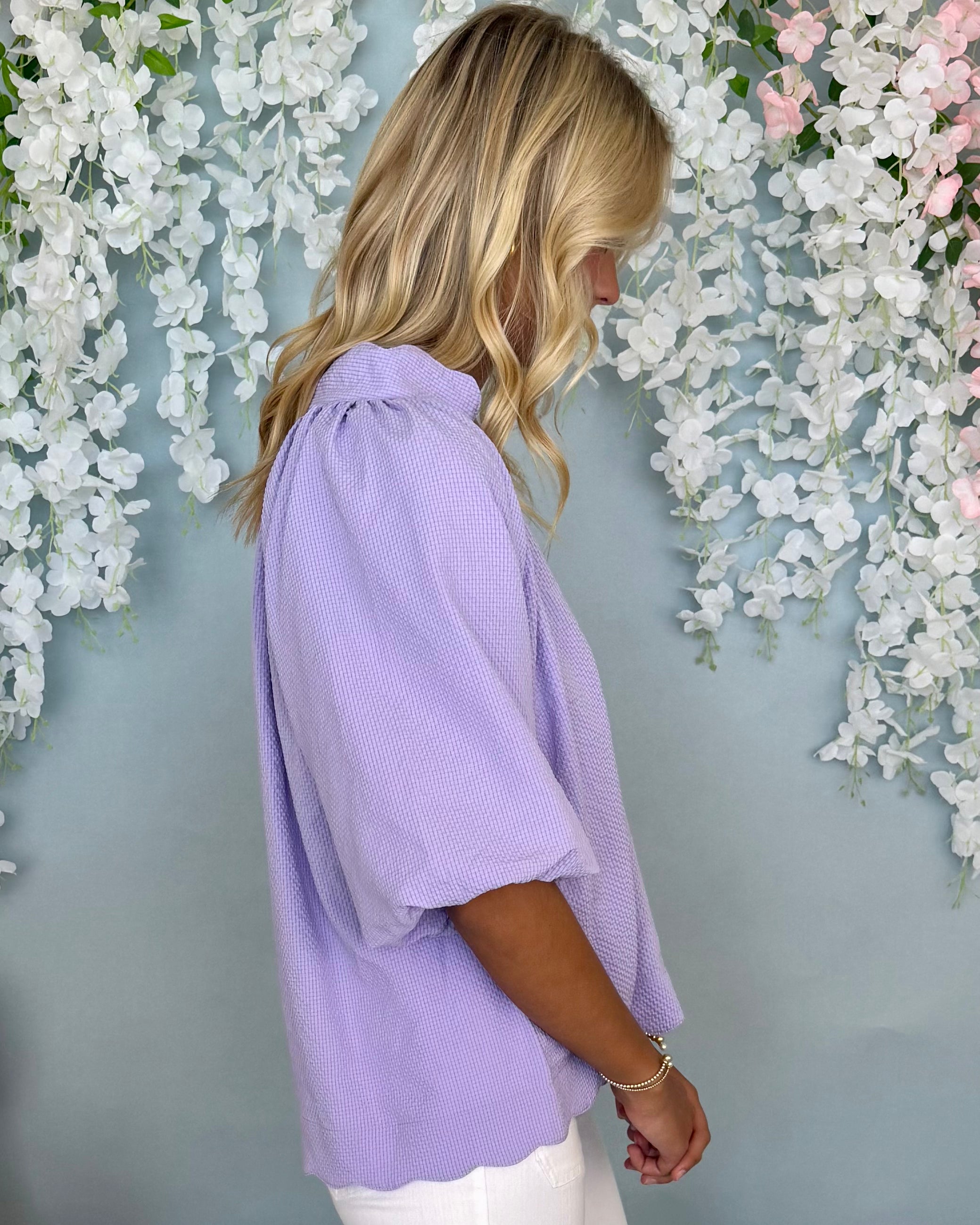 Bayside Bliss Lavender Seersucker Top-Shop-Womens-Boutique-Clothing
