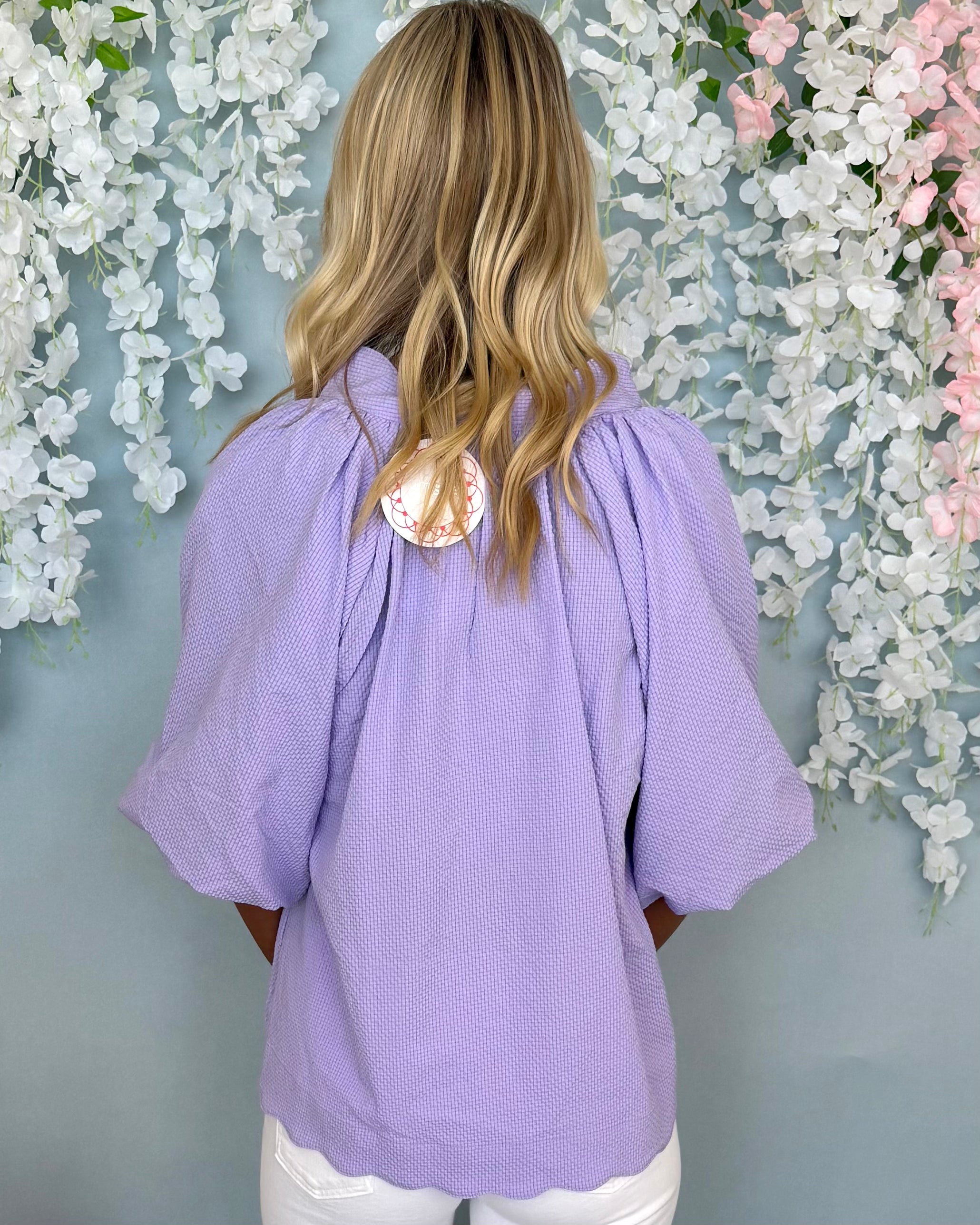 Bayside Bliss Lavender Seersucker Top-Shop-Womens-Boutique-Clothing
