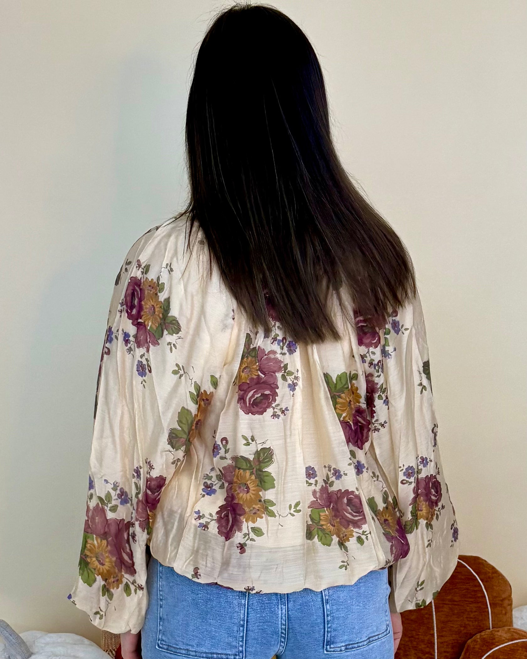 Melting Hearts Ecru Floral Top-Shop-Womens-Boutique-Clothing