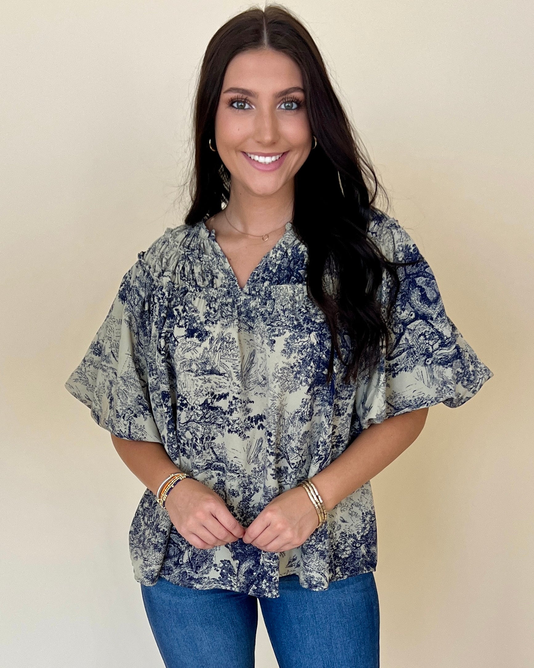 New To Town Midnight Printed Top-Shop-Womens-Boutique-Clothing