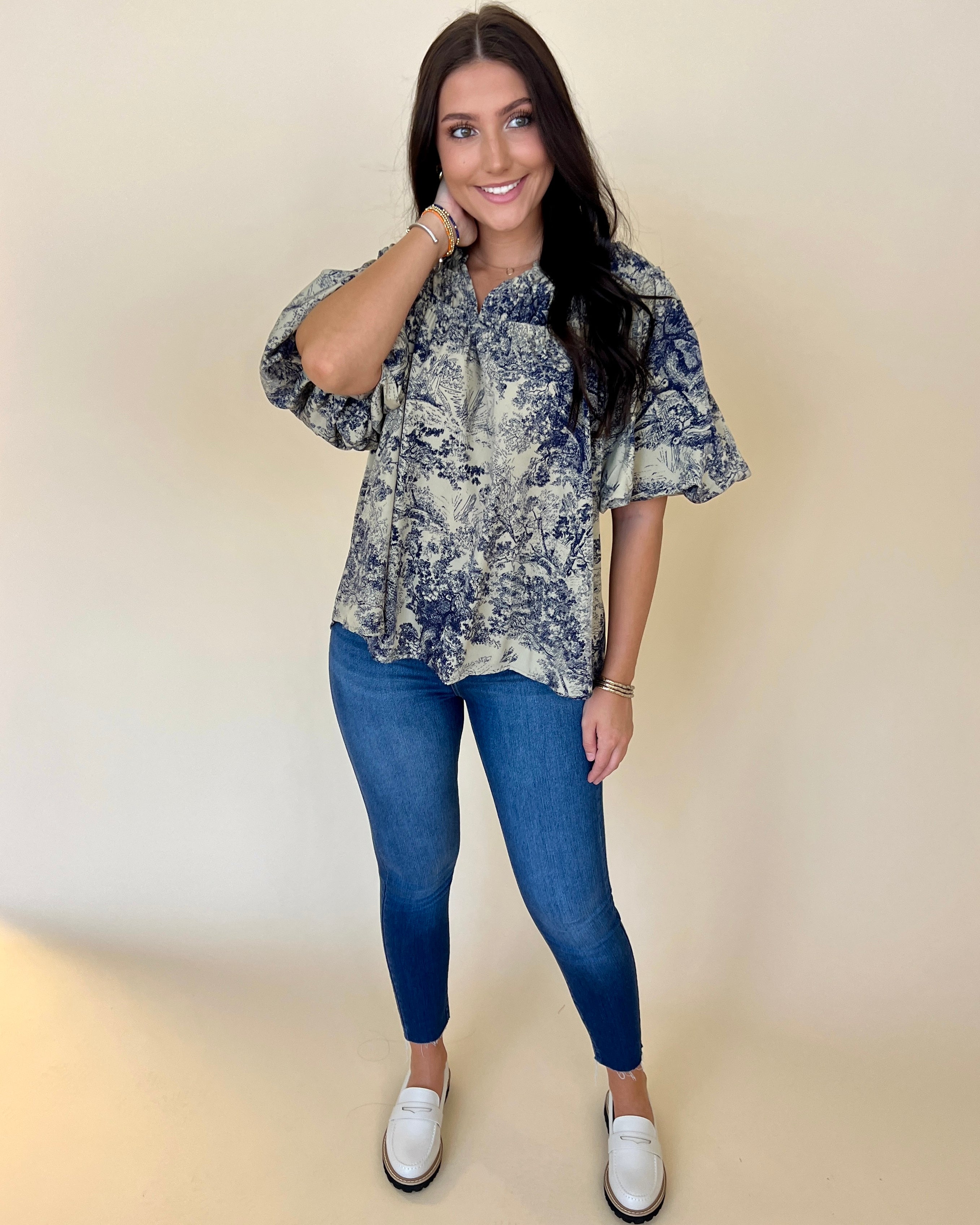 New To Town Midnight Printed Top-Shop-Womens-Boutique-Clothing