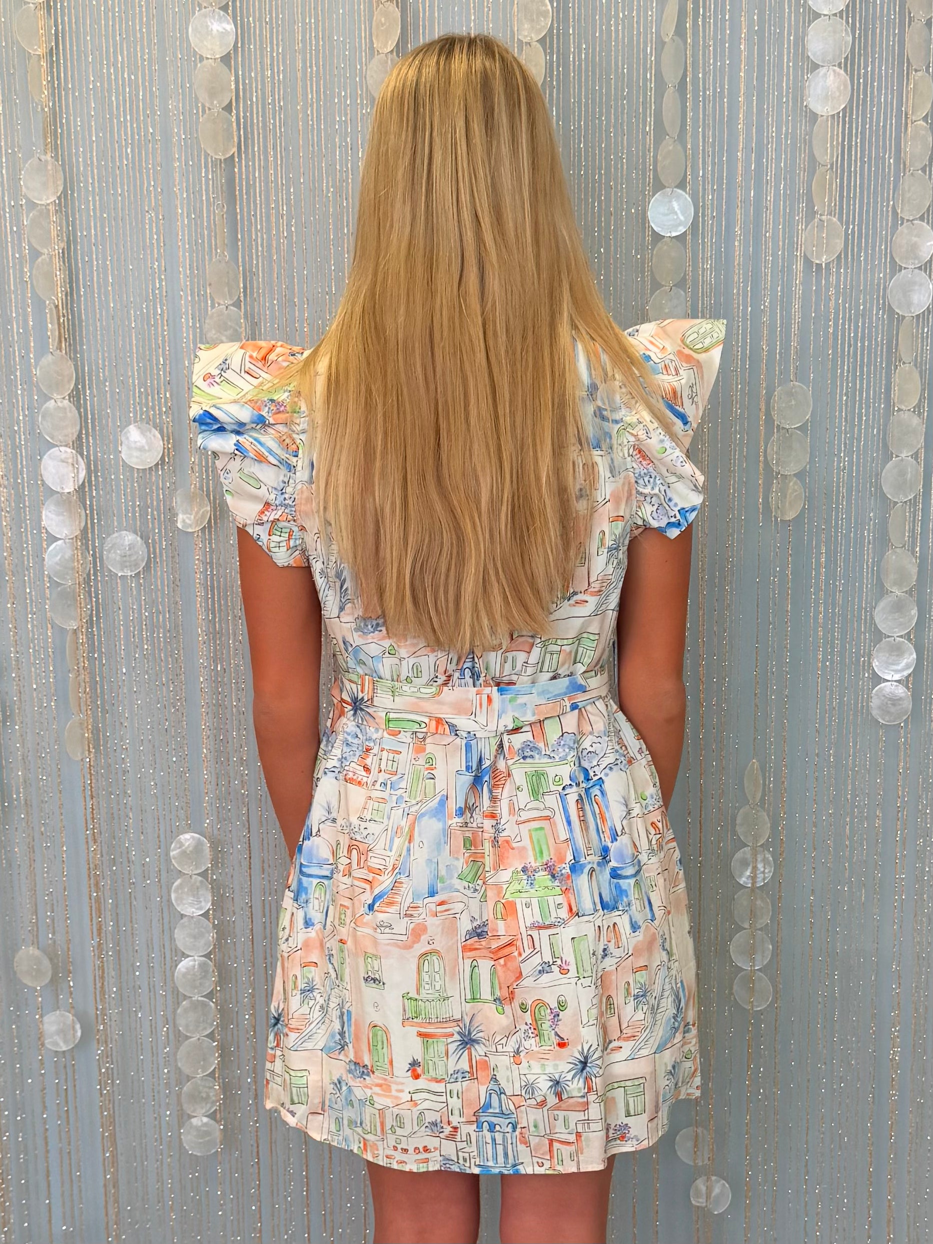 Sunday Mornings Blue Sleeveless Dress-Shop-Womens-Boutique-Clothing