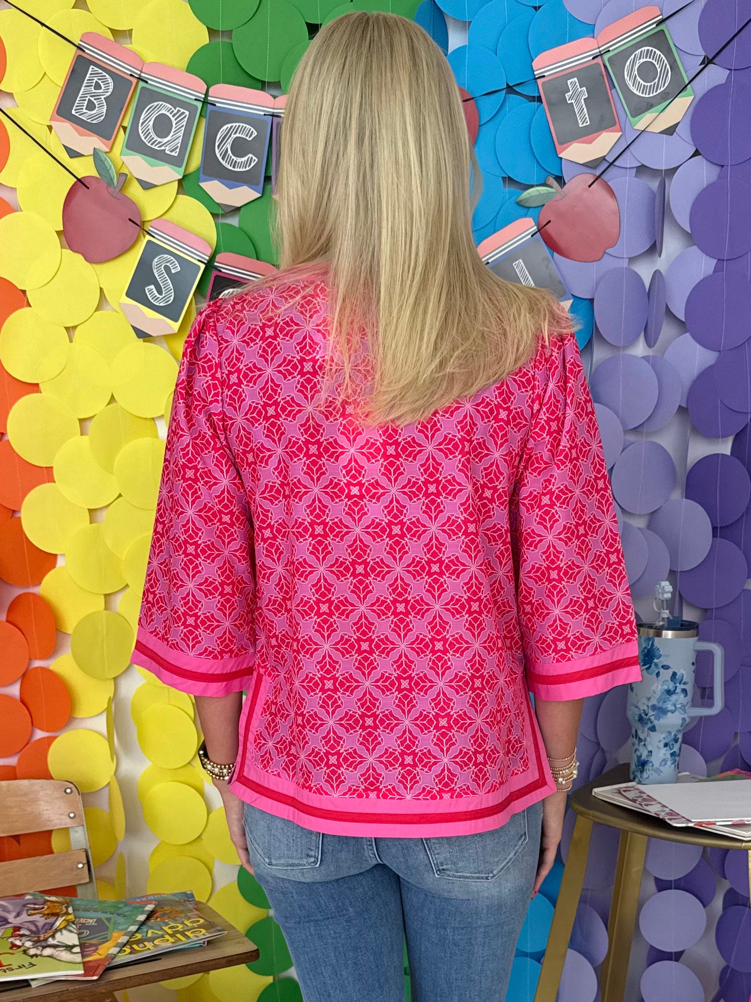 Coastal Ease Orchid Mix Medallion Print Top-Shop-Womens-Boutique-Clothing