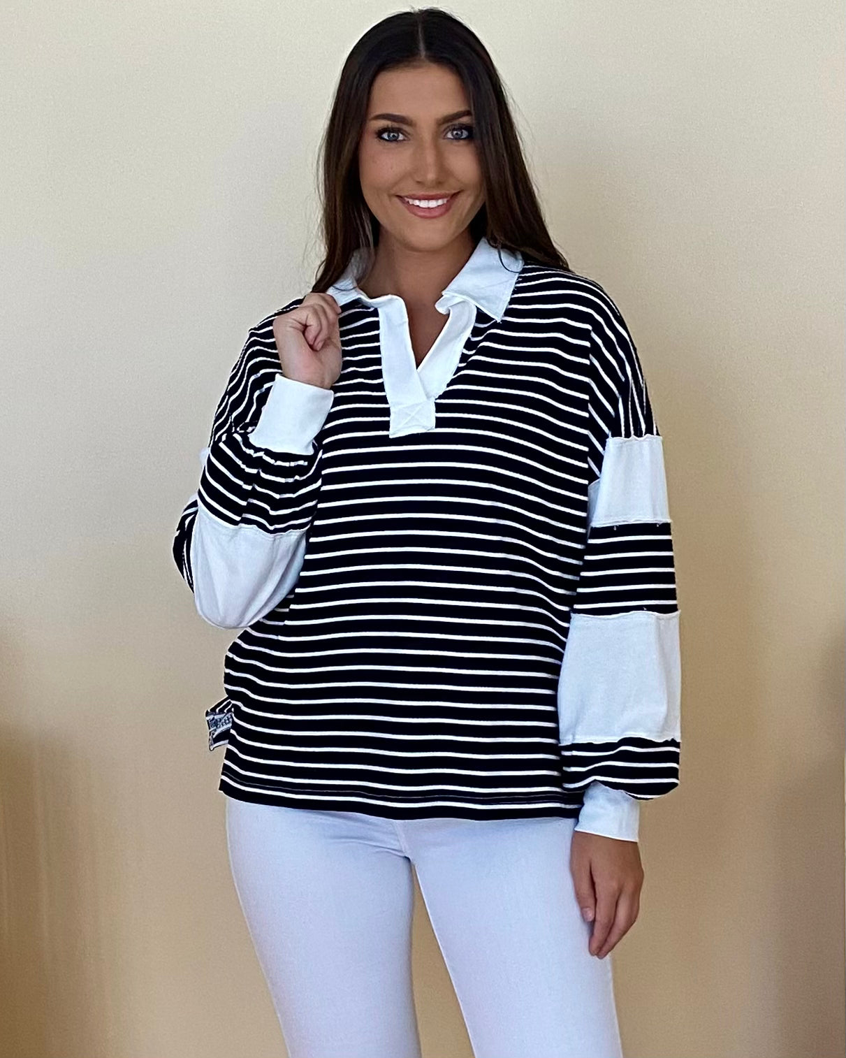 Scouted Out Black Striped Top-Shop-Womens-Boutique-Clothing