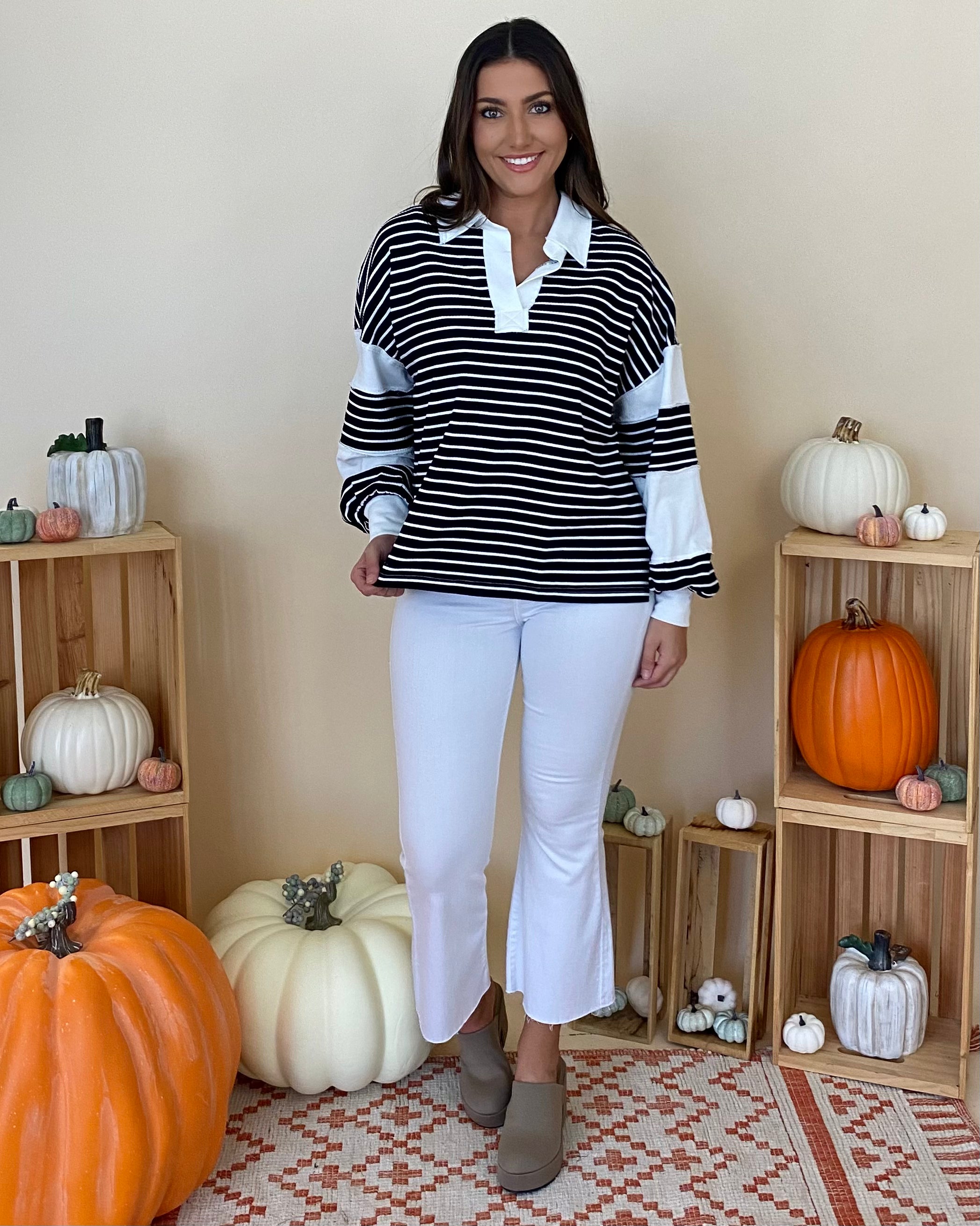 Scouted Out Black Striped Top-Shop-Womens-Boutique-Clothing