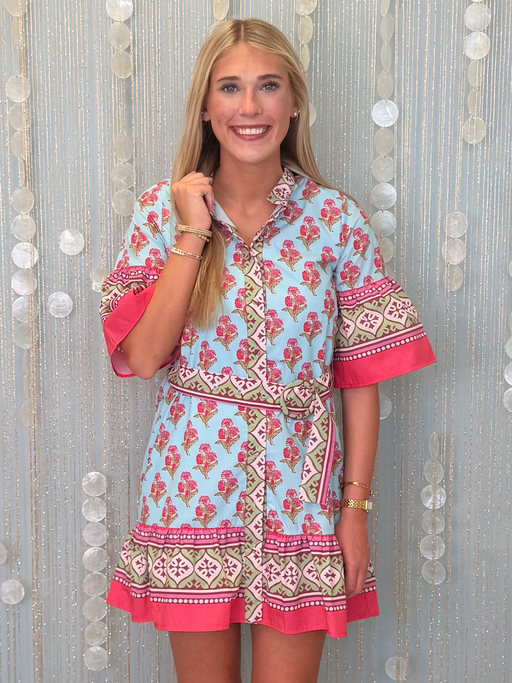 Golden Mood Multi Floral Dress-Shop-Womens-Boutique-Clothing