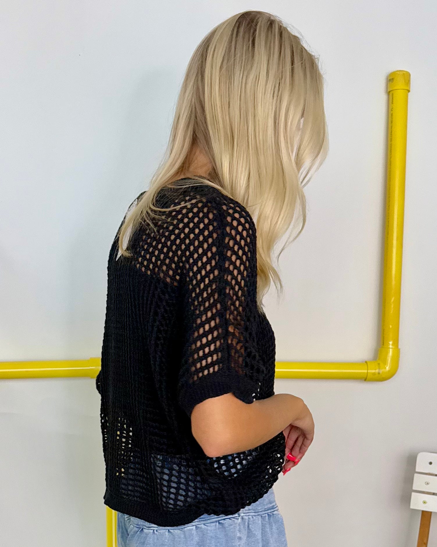 Still The One Black Fishnet Top-Shop-Womens-Boutique-Clothing