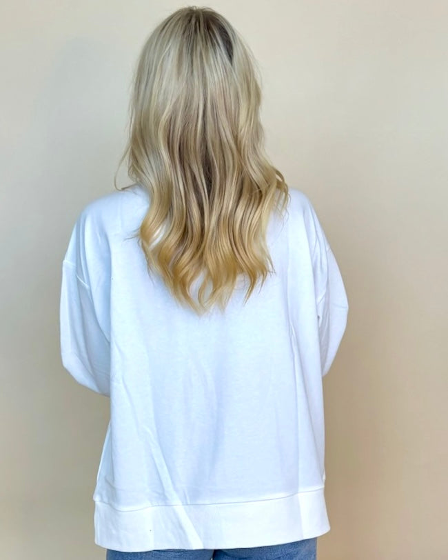 Tailgate White Red Varsity Pullover-Shop-Womens-Boutique-Clothing