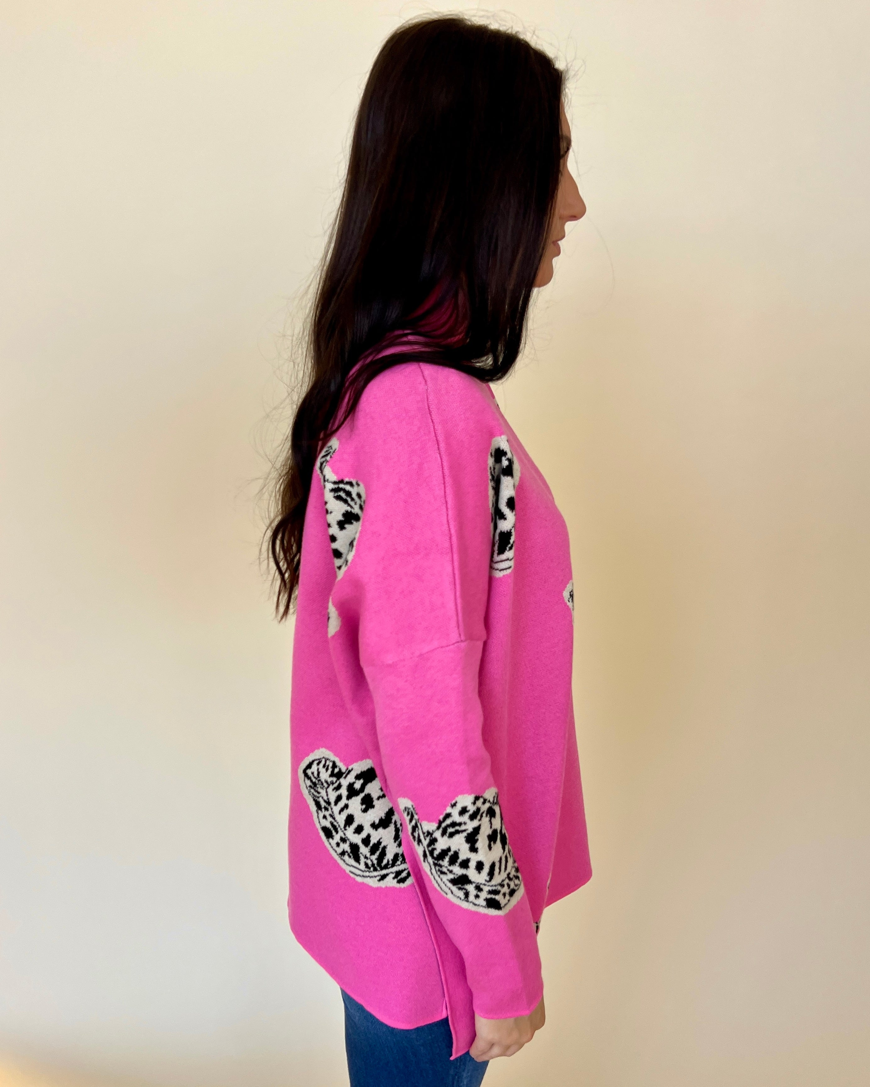 Be Bold Pink Turtleneck Cowboy Hat Sweater-Shop-Womens-Boutique-Clothing