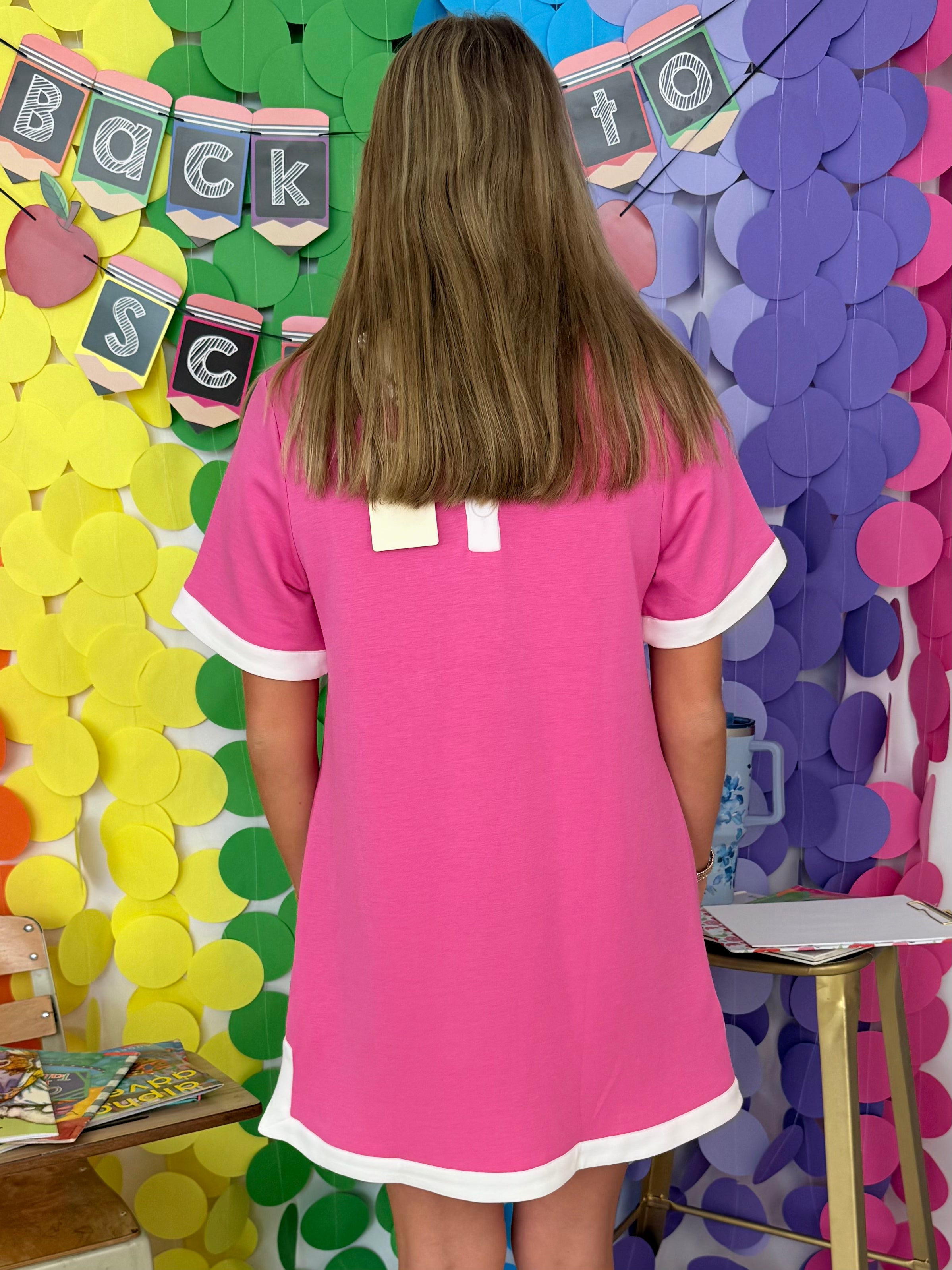 Sweet Time Candy Pink Button Back Dress-Shop-Womens-Boutique-Clothing