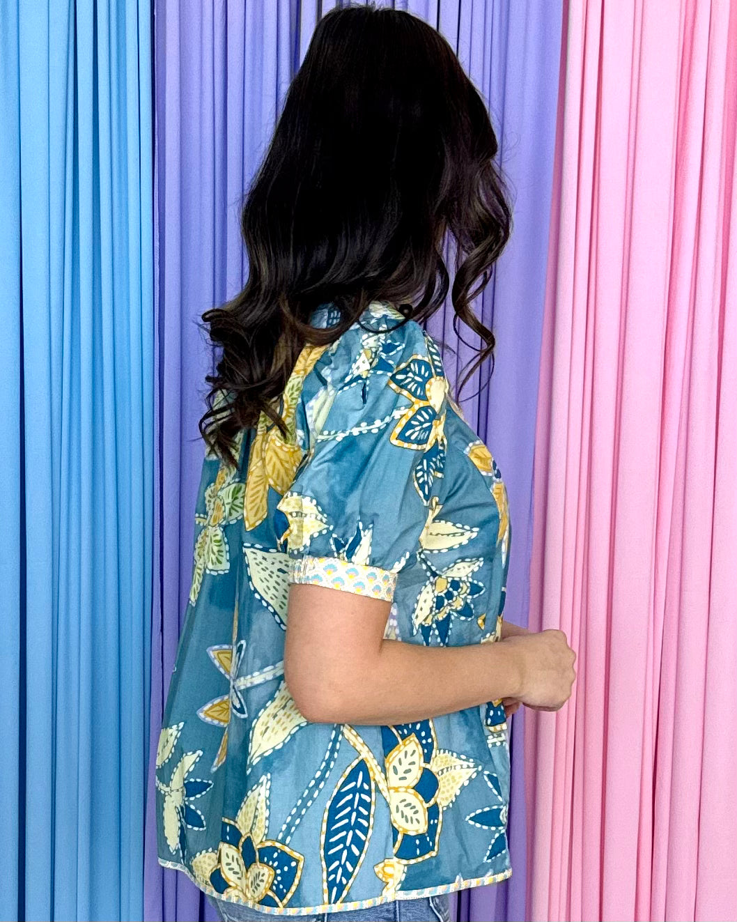 All The Love Lagoon Mix Abstract Print Top-Shop-Womens-Boutique-Clothing