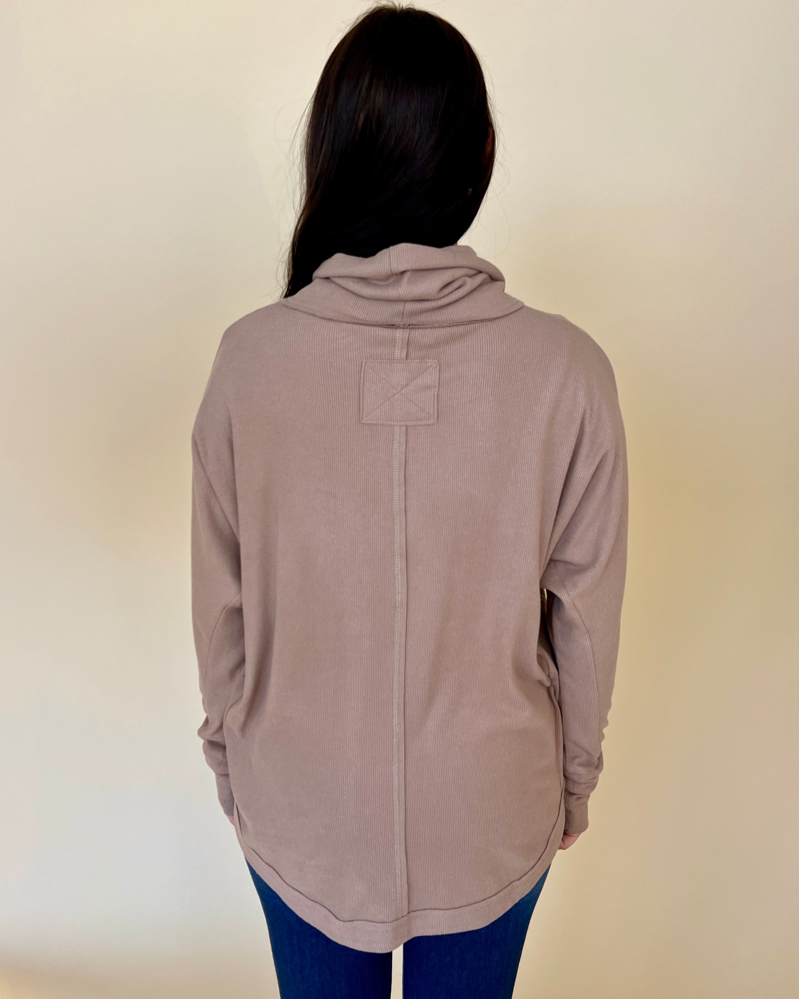 Need To Chill Mocha Ribbed Turtleneck Top-Shop-Womens-Boutique-Clothing
