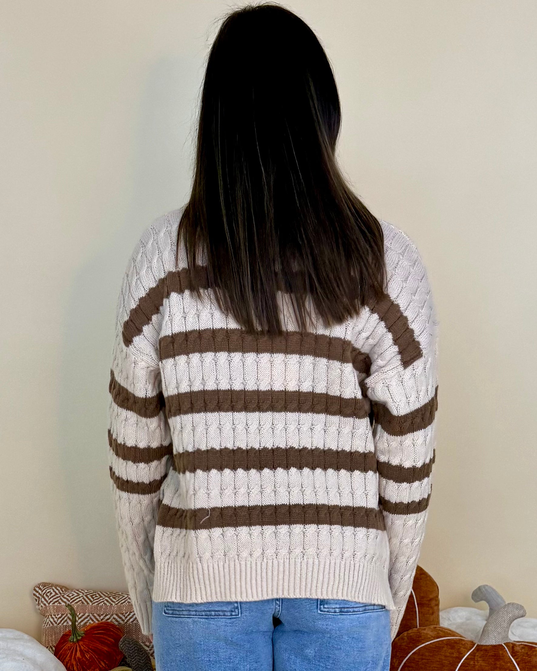 Get Back Oatmeal/Mocha Cable Knit Sweater-Shop-Womens-Boutique-Clothing