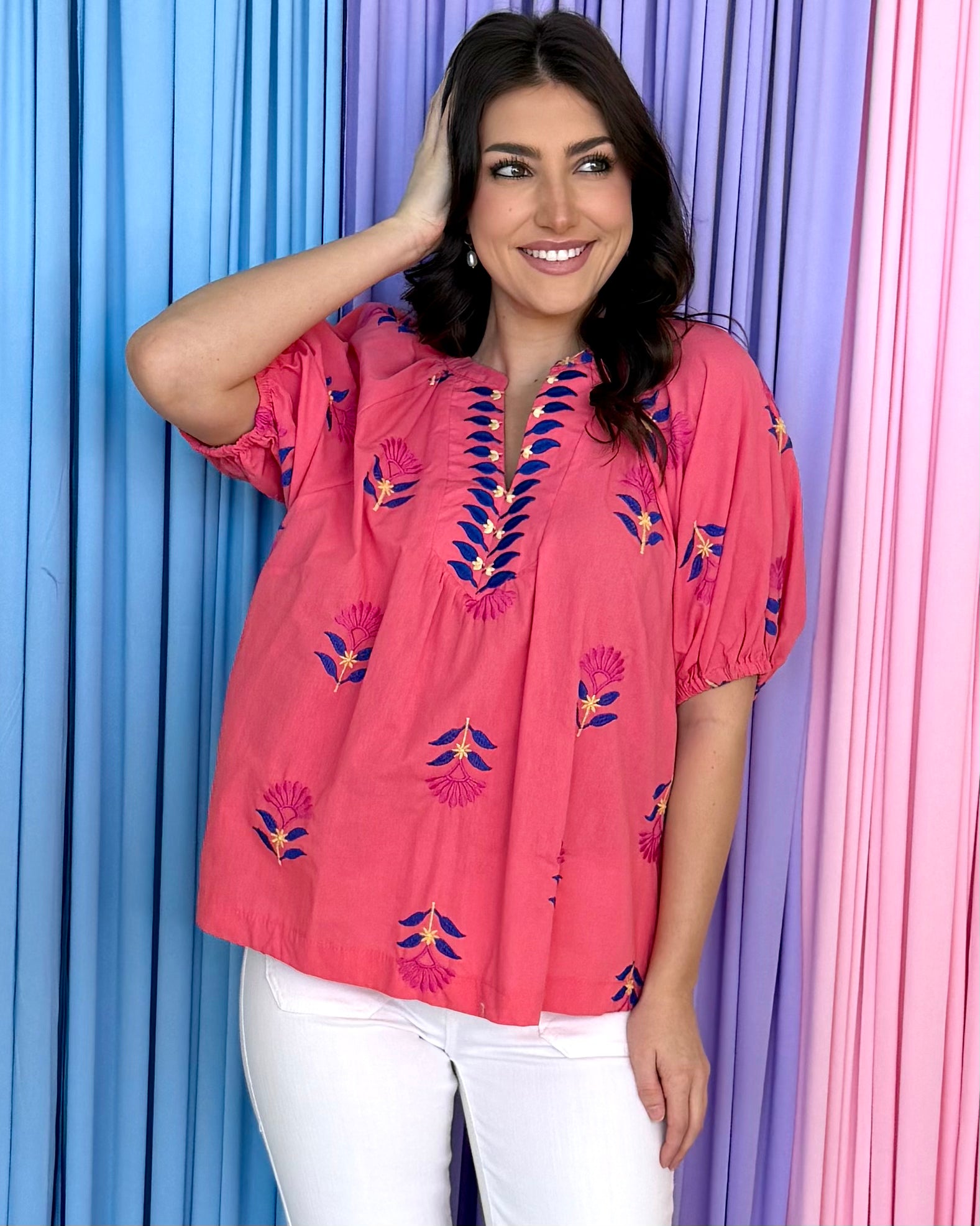 Oh So Pretty Coral Peach Top-Shop-Womens-Boutique-Clothing