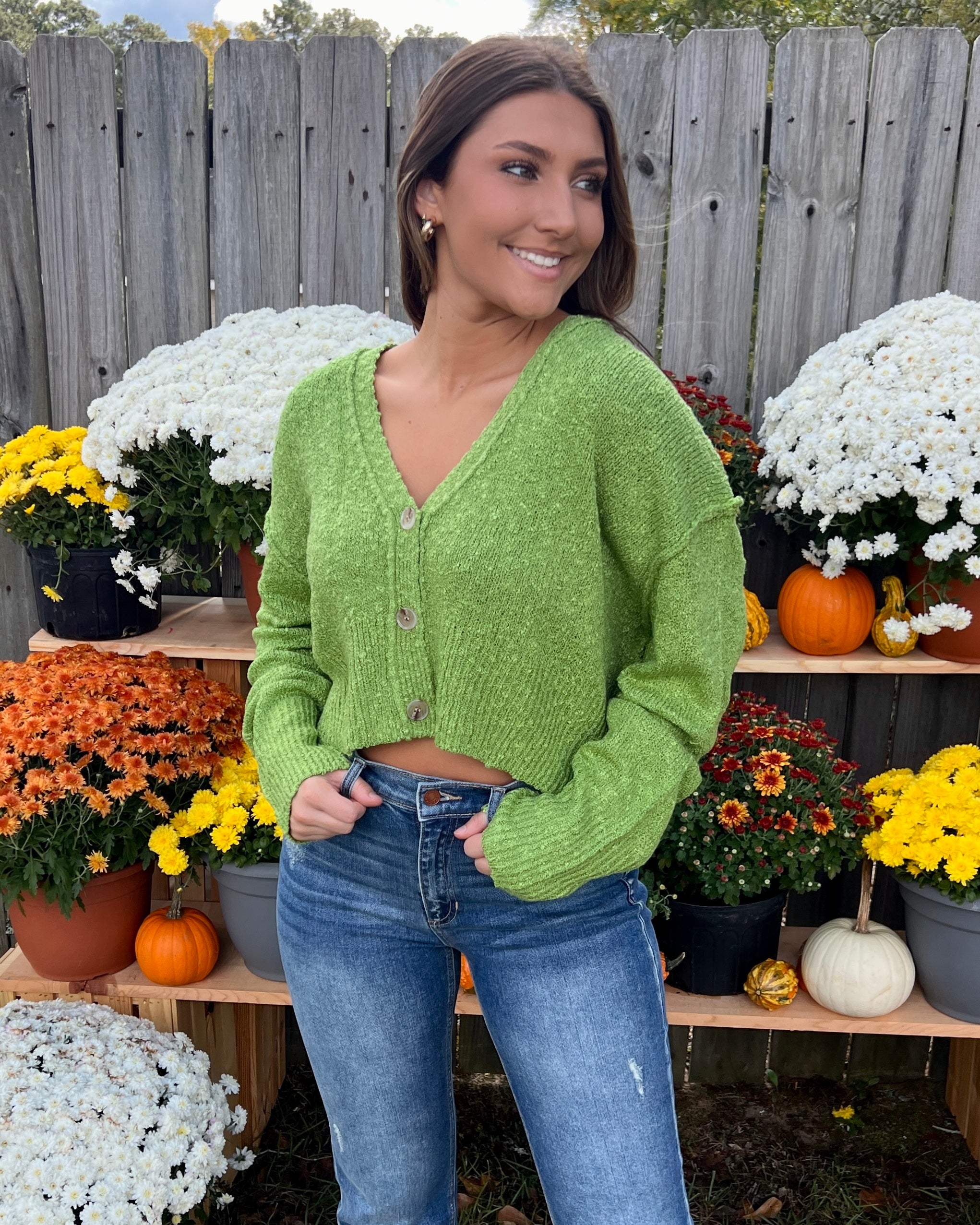 Cozy Touch Green Fig Sweater Cardigan-Shop-Womens-Boutique-Clothing