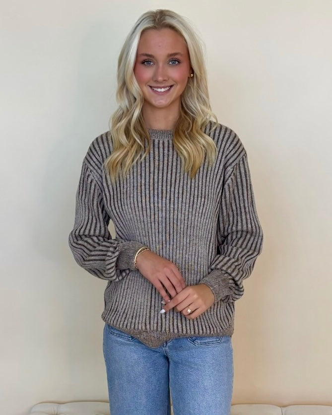 Capture This Brown Two Tone Sweater-Shop-Womens-Boutique-Clothing