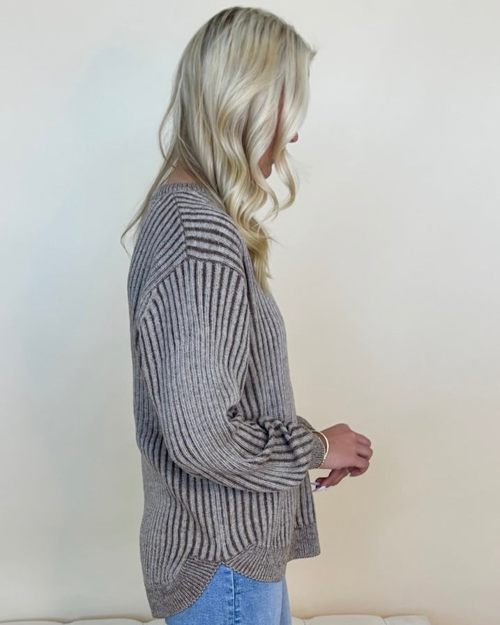 Capture This Brown Two Tone Sweater-Shop-Womens-Boutique-Clothing