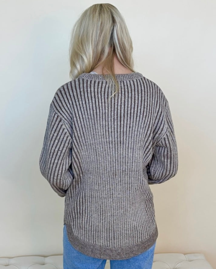Capture This Brown Two Tone Sweater-Shop-Womens-Boutique-Clothing