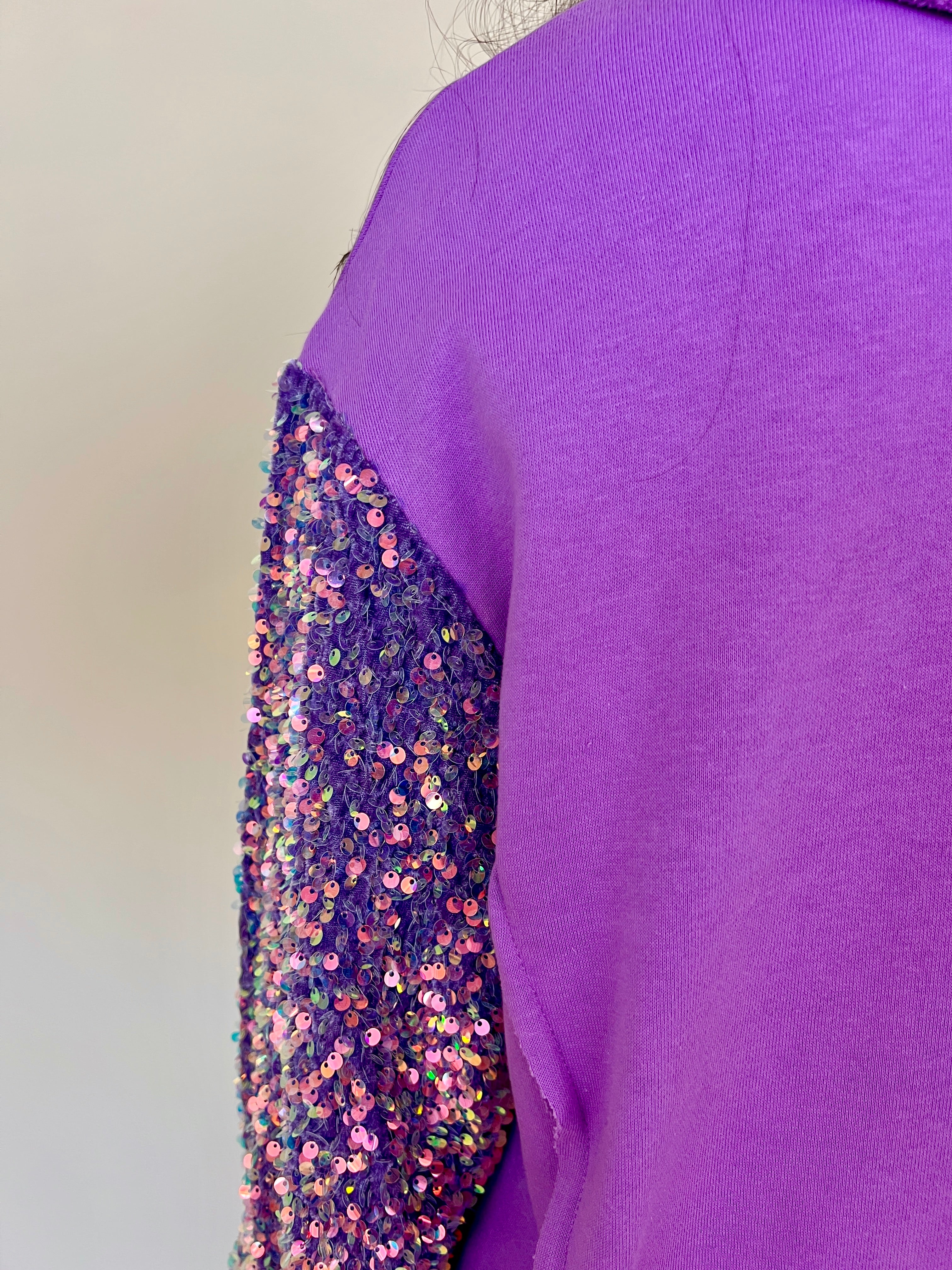 Bring The Drama Lavender Sequins Sleeve Top-Shop-Womens-Boutique-Clothing