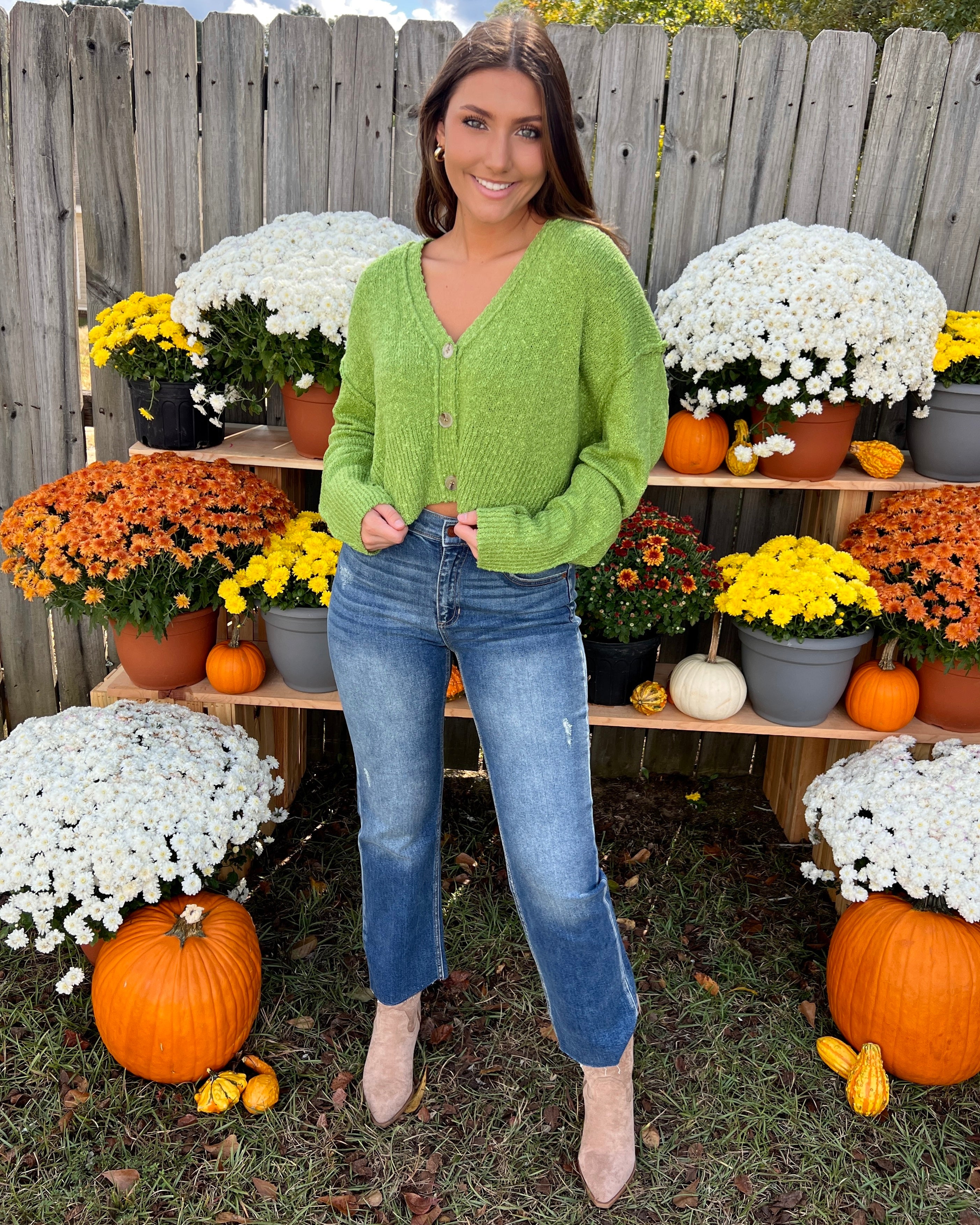 Cozy Touch Green Fig Sweater Cardigan-Shop-Womens-Boutique-Clothing