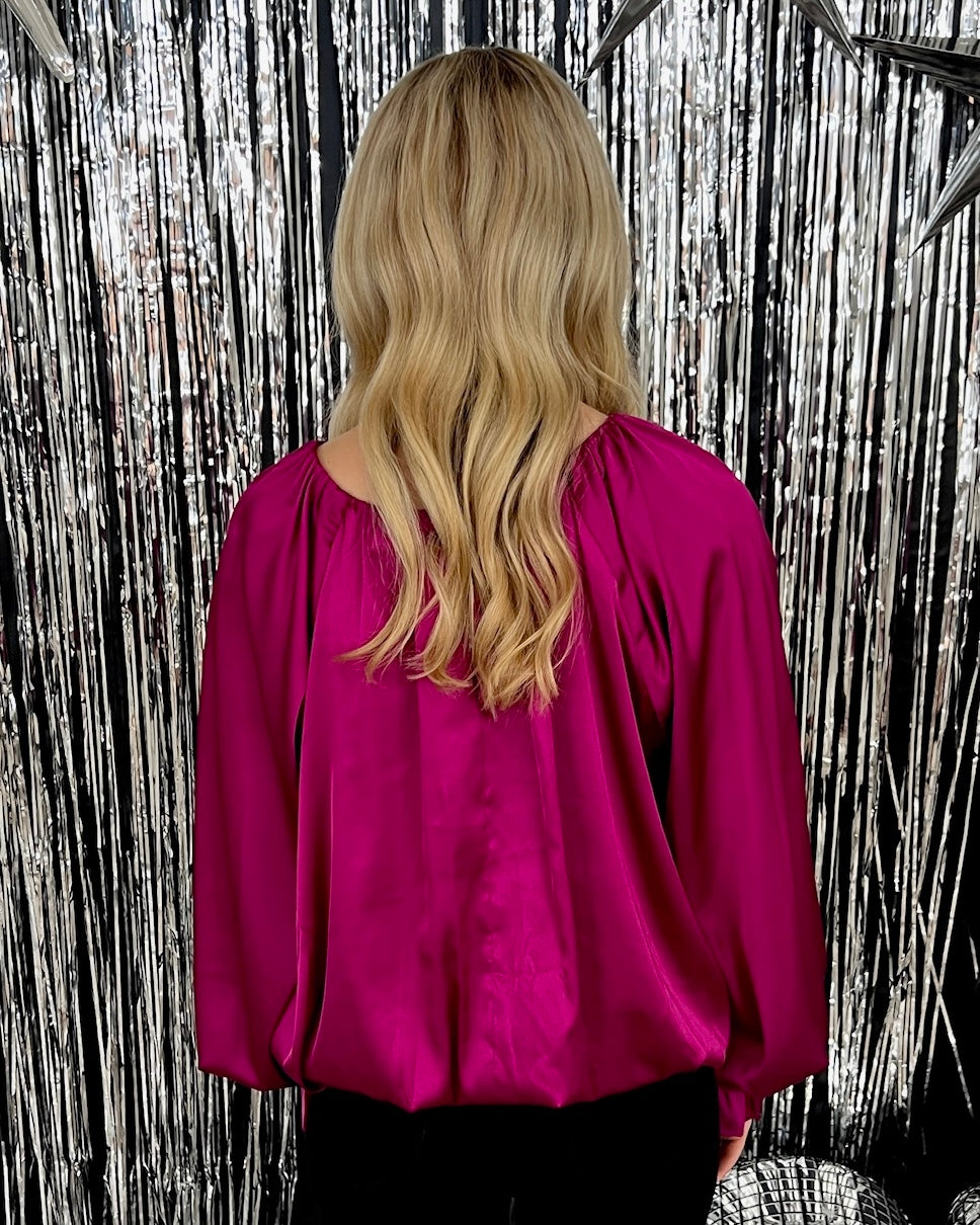 Do Your Thing Fuchsia Satin Top-Shop-Womens-Boutique-Clothing