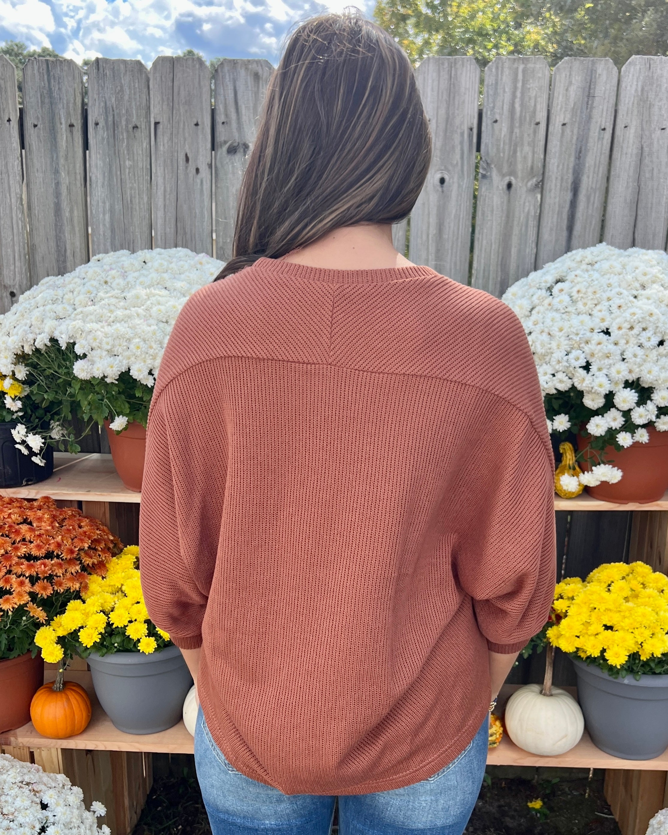 Beautiful Feeling Cinnamon Rib Knit Top-Shop-Womens-Boutique-Clothing