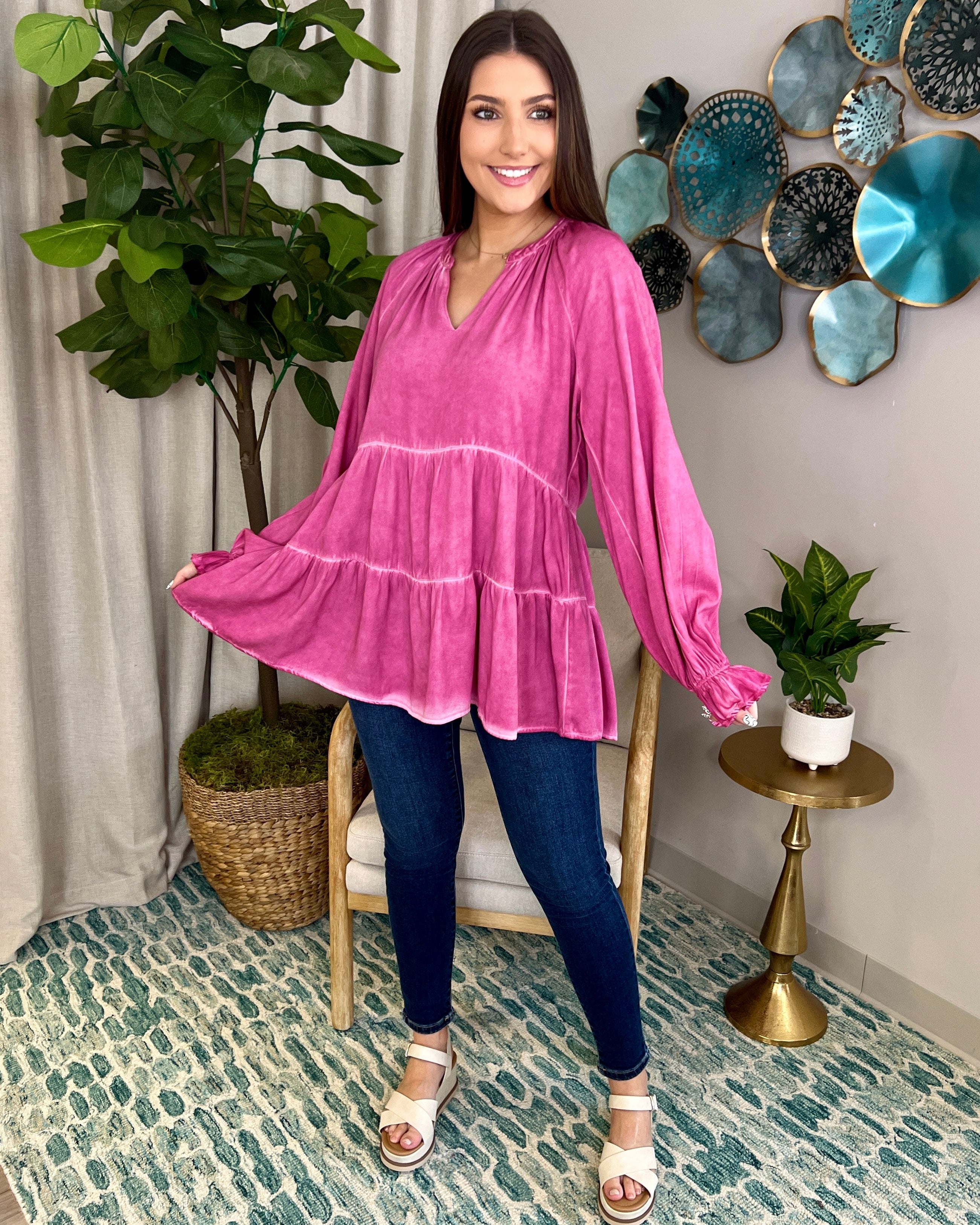 Small Town Feel Magenta Mineral Wash Top-Shop-Womens-Boutique-Clothing