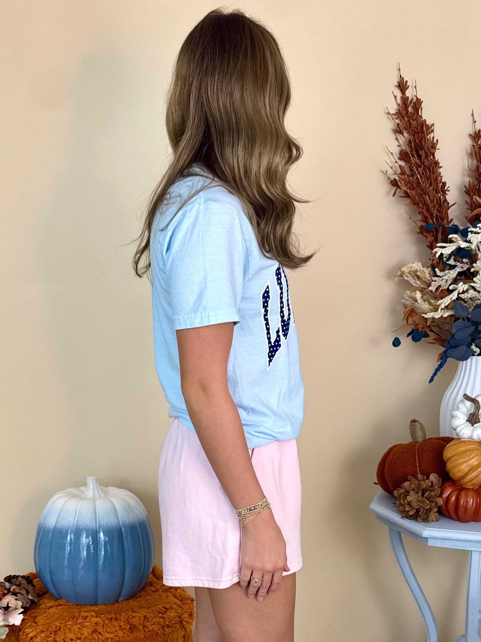 Lulu Mac Chambray Polka Dot Tee