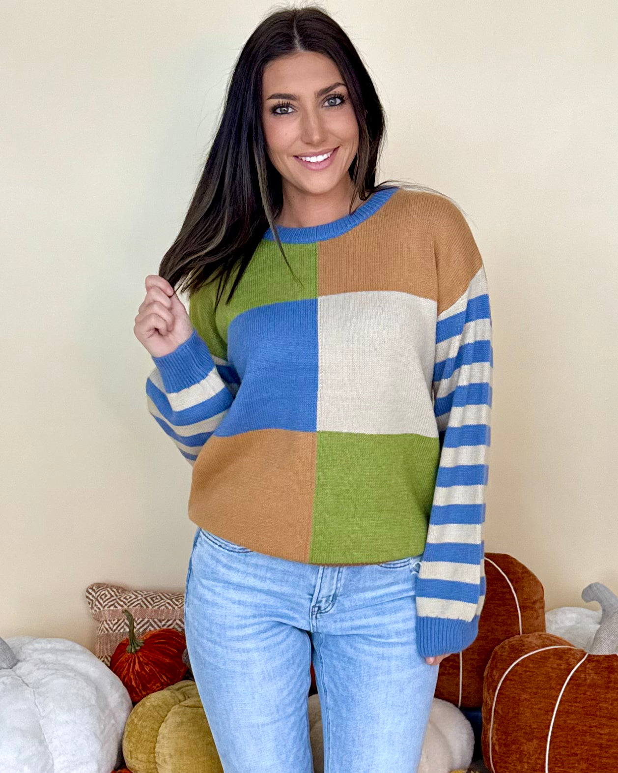 Floating About Earthen Sky Colorblock Sweater-Shop-Womens-Boutique-Clothing