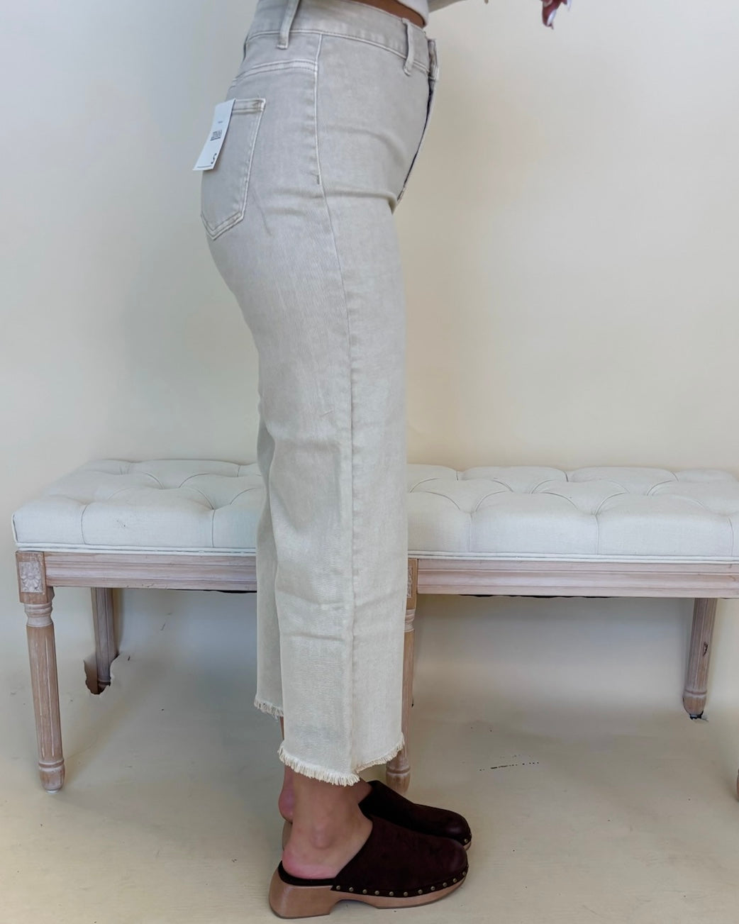 Final Class Sand Beige Acid Washed Straight Pants-Shop-Womens-Boutique-Clothing