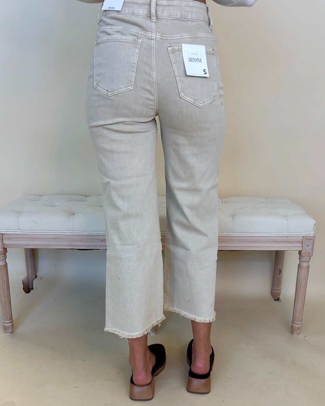 Final Class Sand Beige Acid Washed Straight Pants-Shop-Womens-Boutique-Clothing