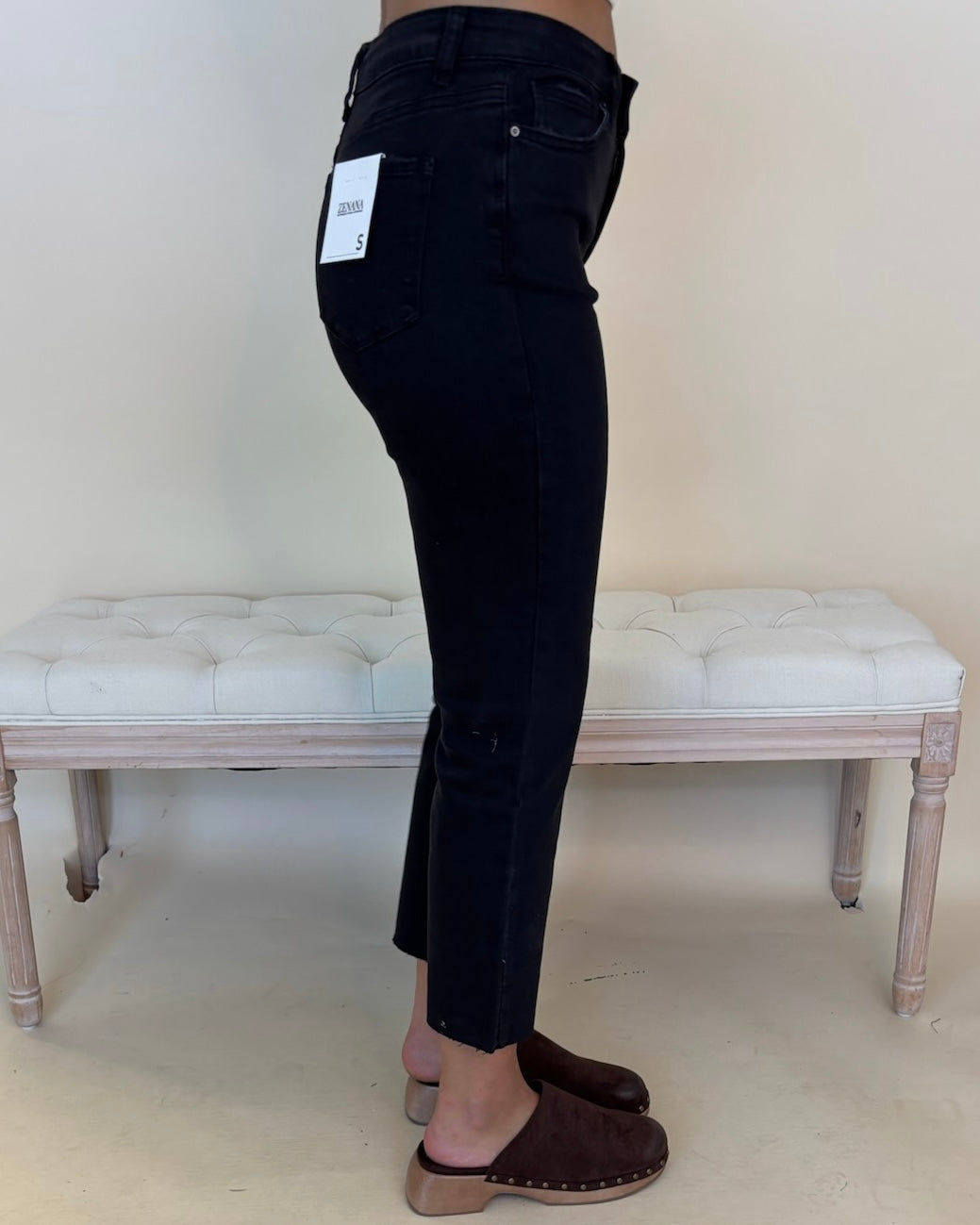 Final Class Black Acid Washed Straight Pants-Shop-Womens-Boutique-Clothing