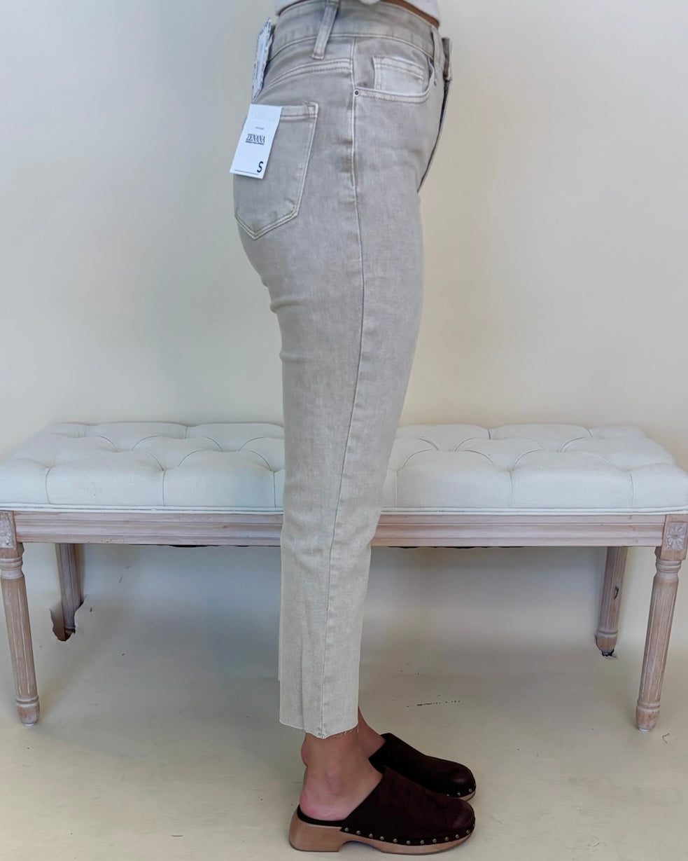 Final Class Ash Mocha Acid Washed Straight Pants-Shop-Womens-Boutique-Clothing