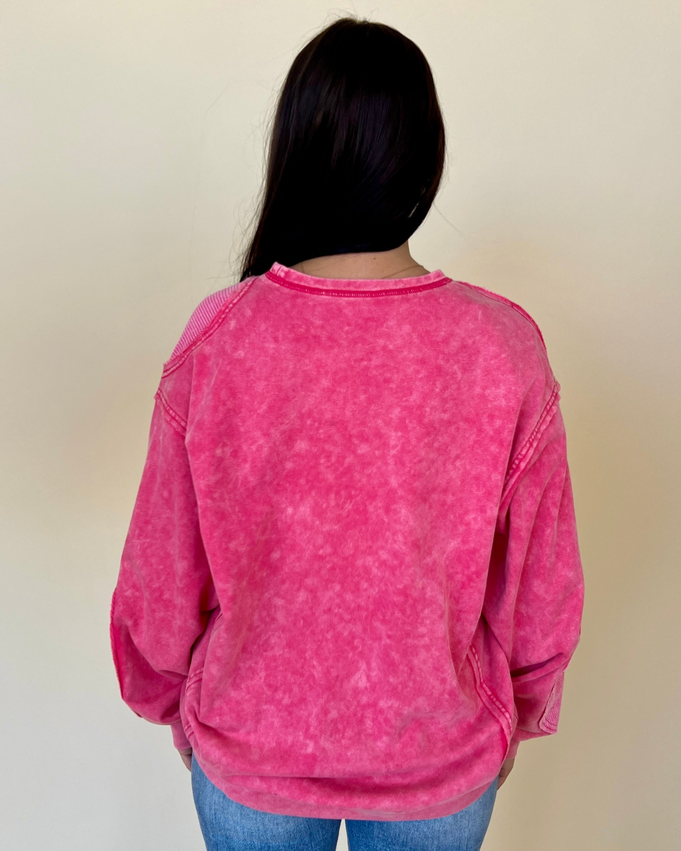 Anything Counts Vintage Fuchsia Mineral Wash Top-Shop-Womens-Boutique-Clothing