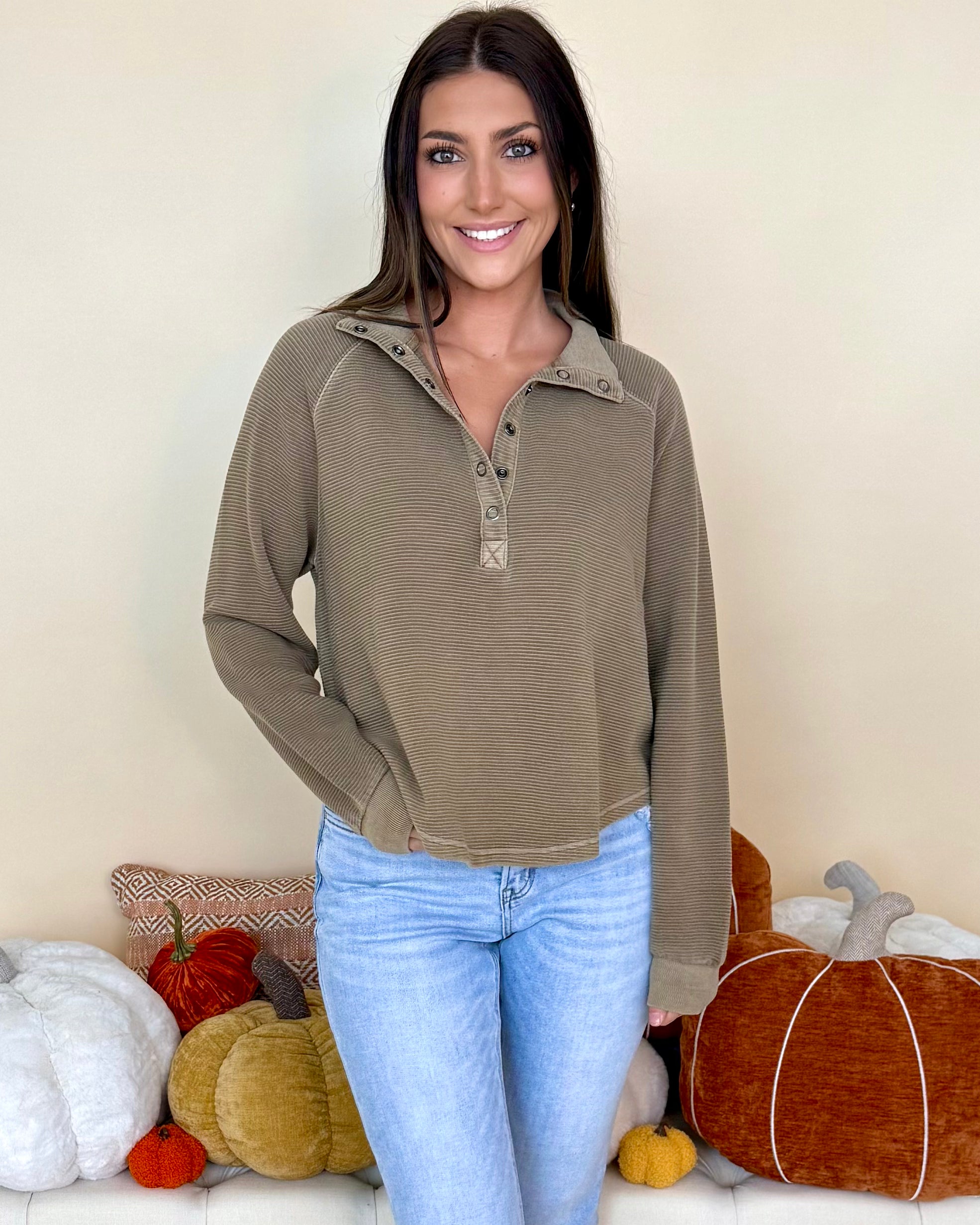 Whole Picture Brown Button Up Top-Shop-Womens-Boutique-Clothing