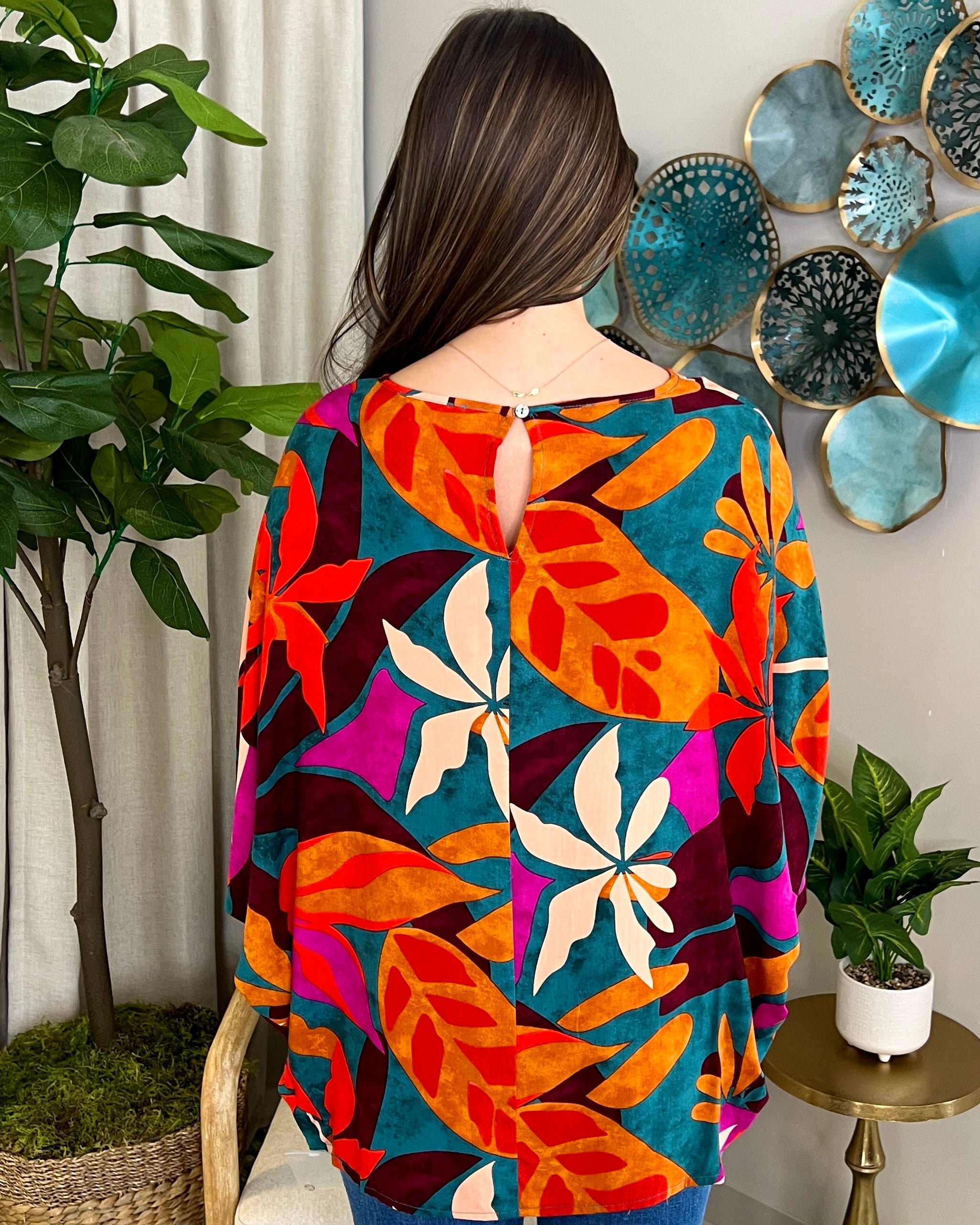 Filled With Hope Teal Mix Floral Top-Shop-Womens-Boutique-Clothing