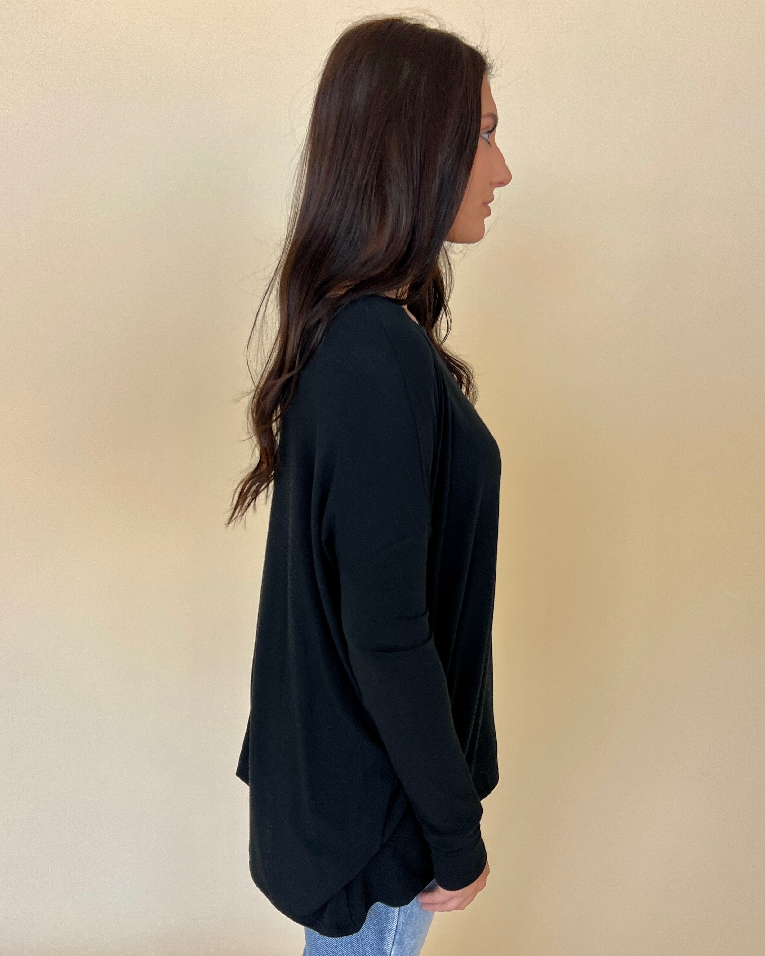 Trying Your Best Black Round Neck Top-Shop-Womens-Boutique-Clothing