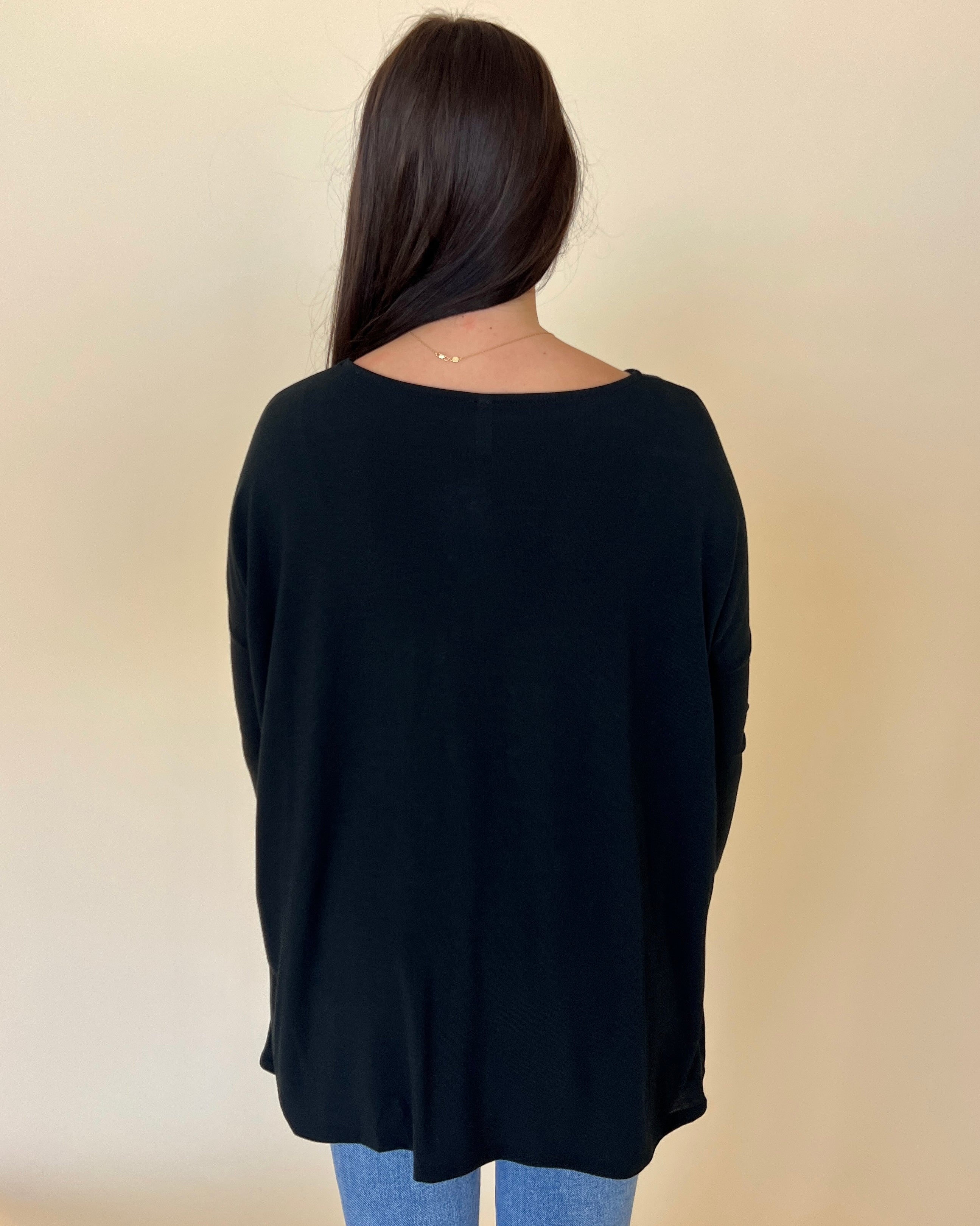 Trying Your Best Black Round Neck Top-Shop-Womens-Boutique-Clothing