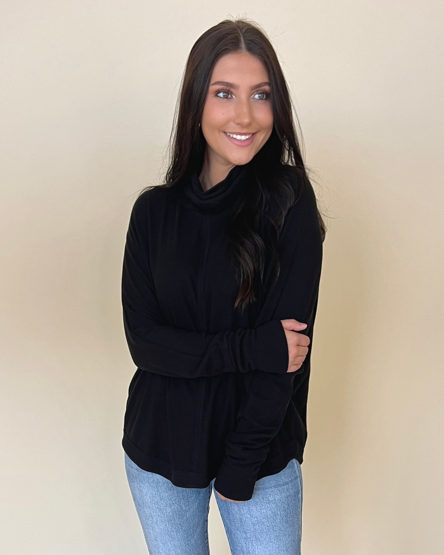 Need To Chill Black Ribbed Turtleneck Top-Shop-Womens-Boutique-Clothing