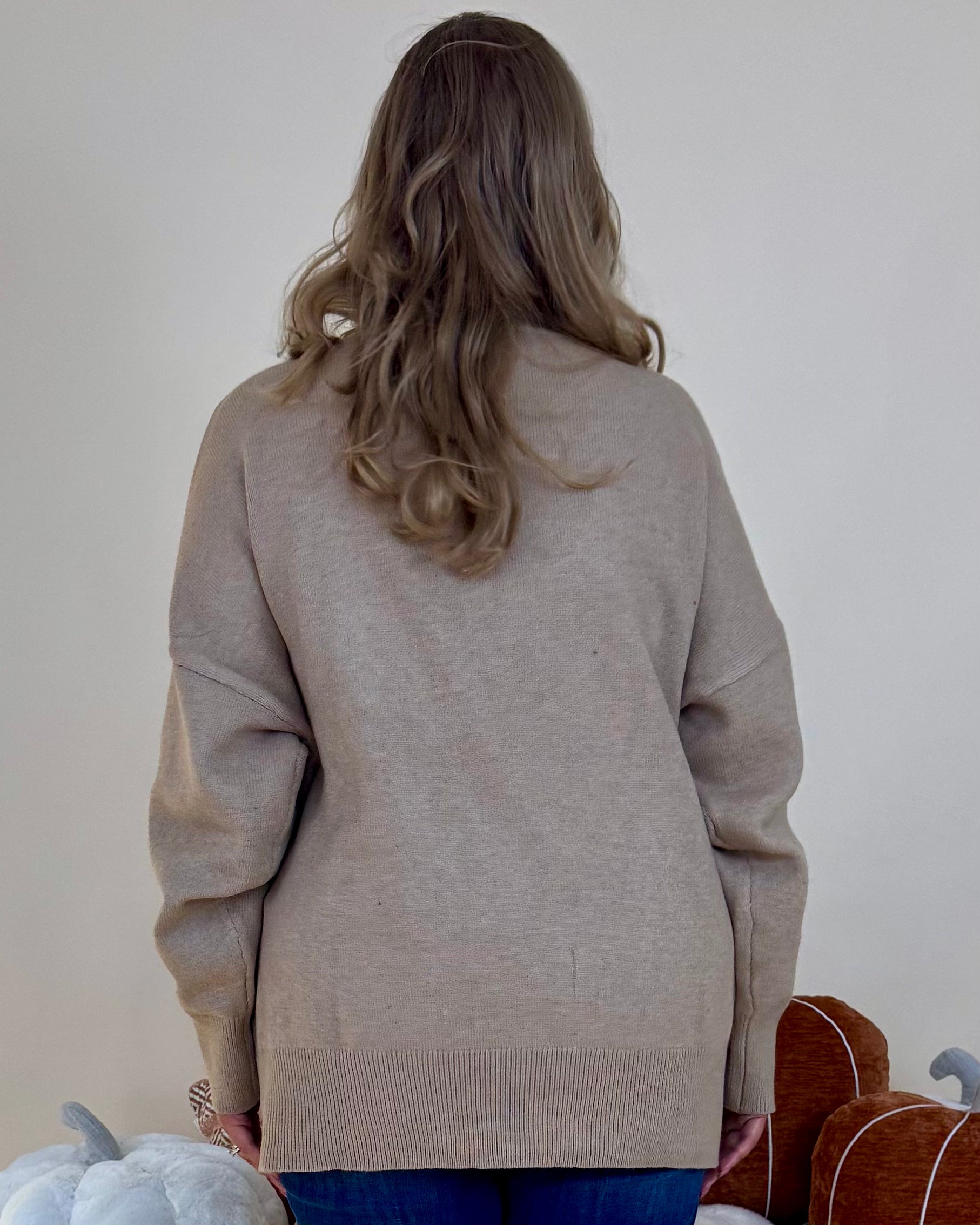 Clear Choice Taupe Plus Seam Mock Sweater-Shop-Womens-Boutique-Clothing